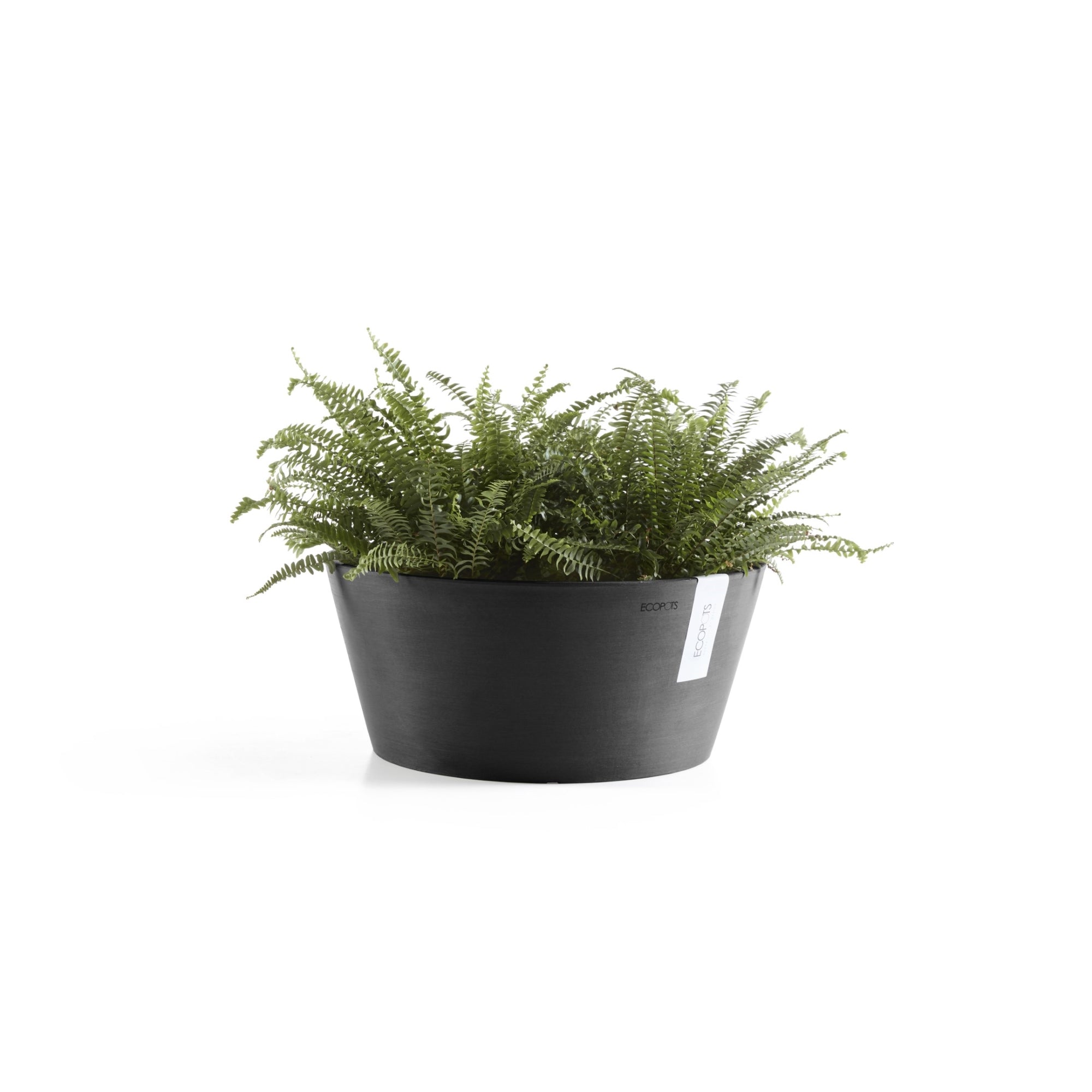Ecopots Frankfurt Durable Modern Round Indoor/Outdoor Recycled-Based Composite Flower Pot Planter, 12"