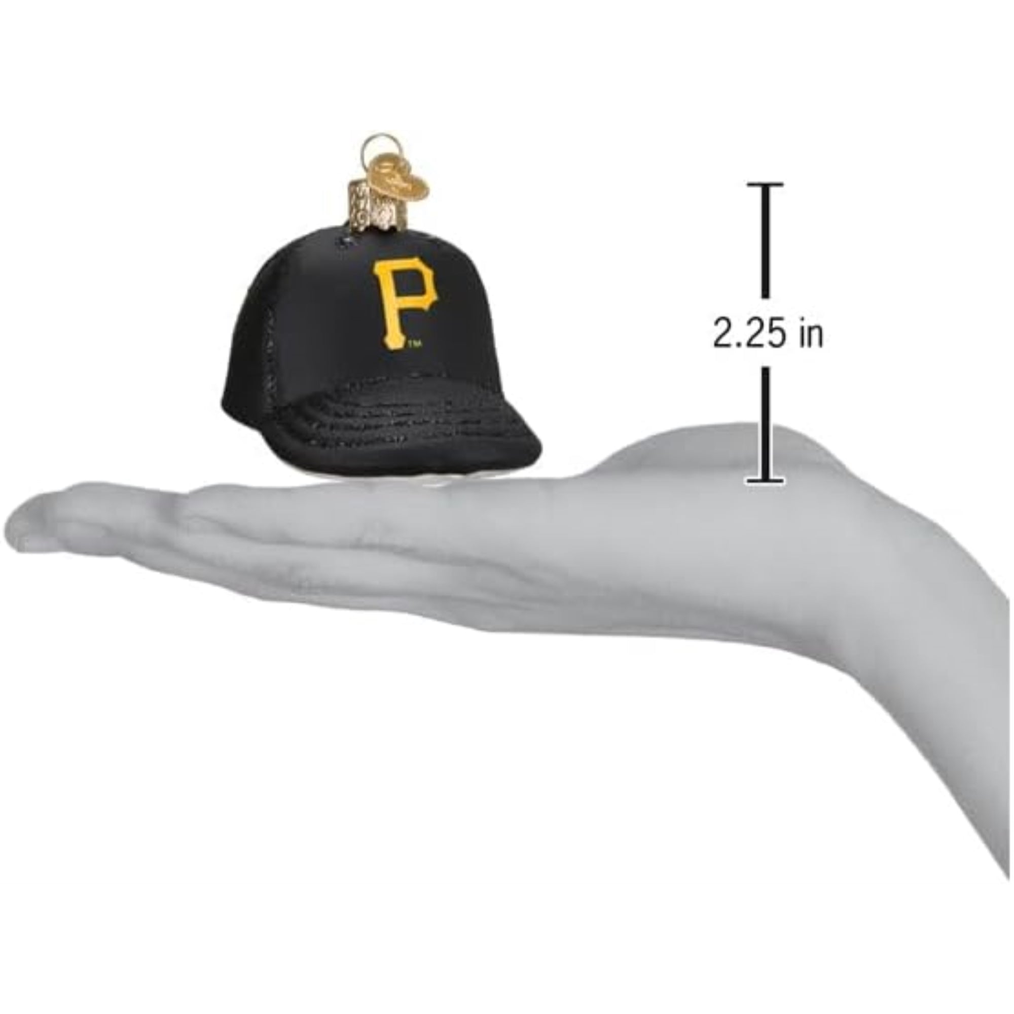 Old World Christmas Blown Glass Ornament for Christmas Tree, Pittsburgh Pirates Baseball Cap