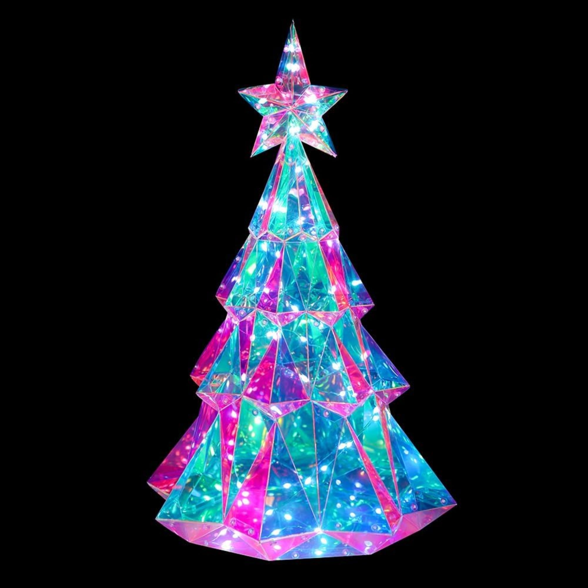 Kurt Adler Pre-Lit Iridescent Smart Christmas Tree, 20in