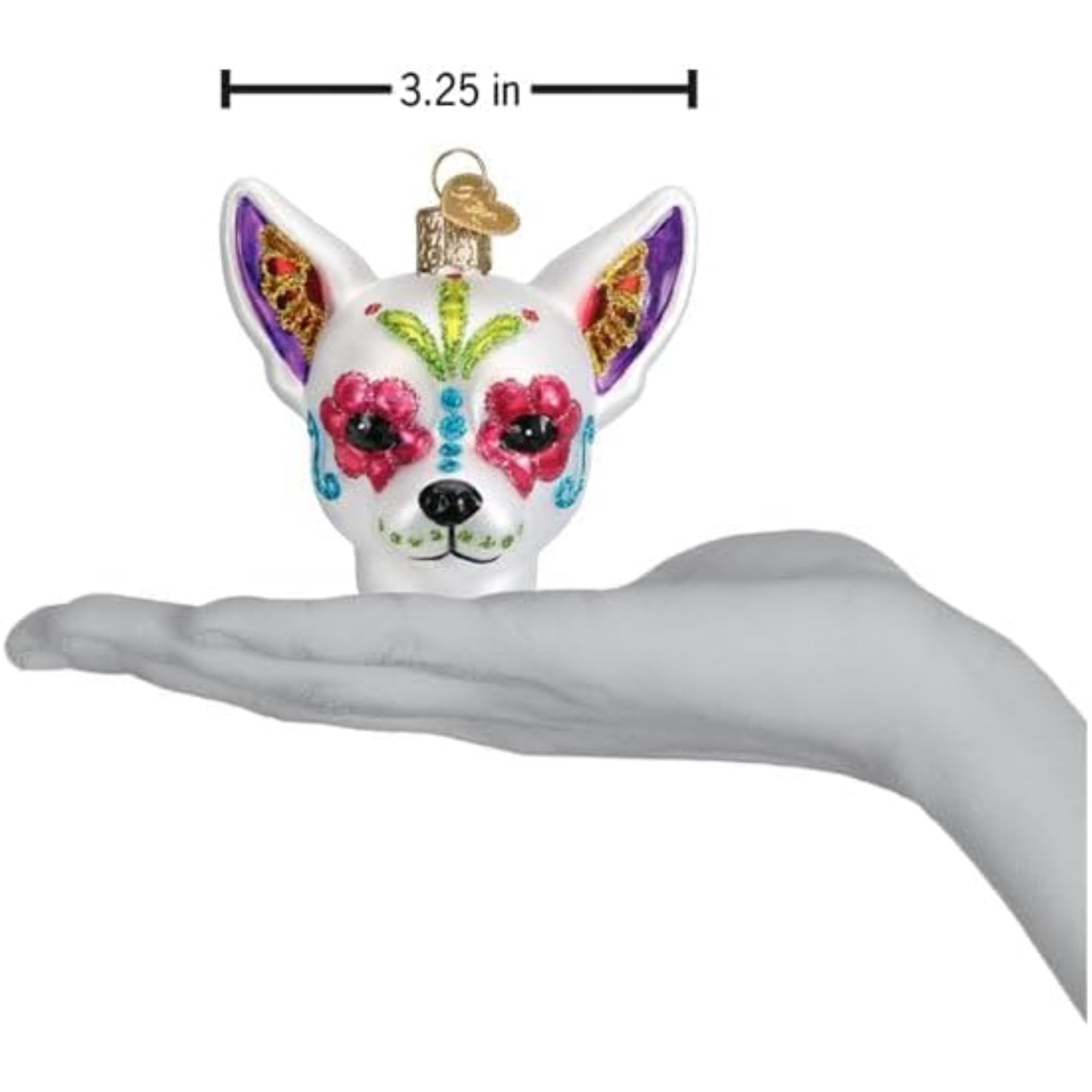 Old World Christmas Blown Glass Ornament for Christmas Tree, Dia De Los Muertos Dog (with OWC Gift Box)