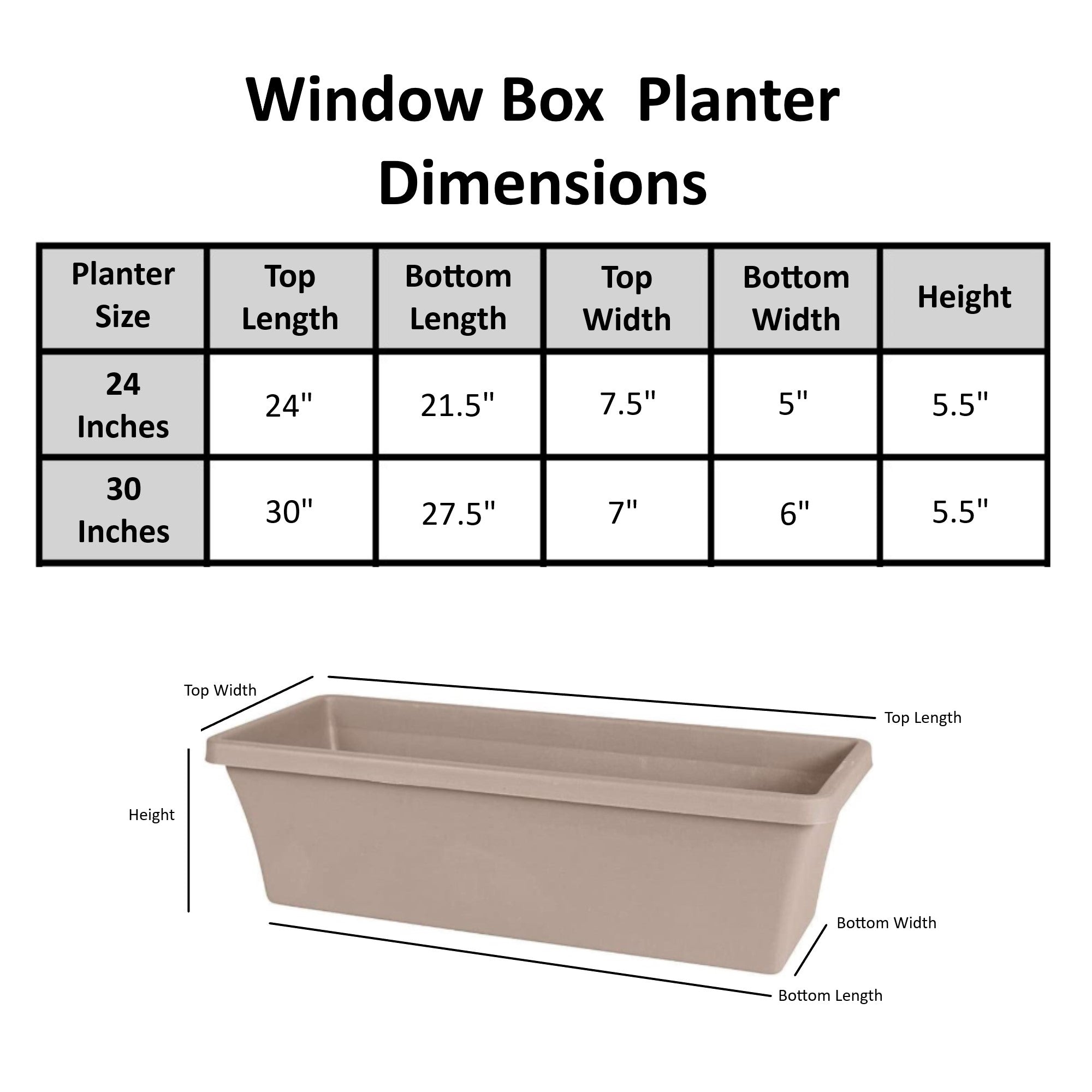 Bloem Terra Indoor/Outdoor Resin Window/Flower Box