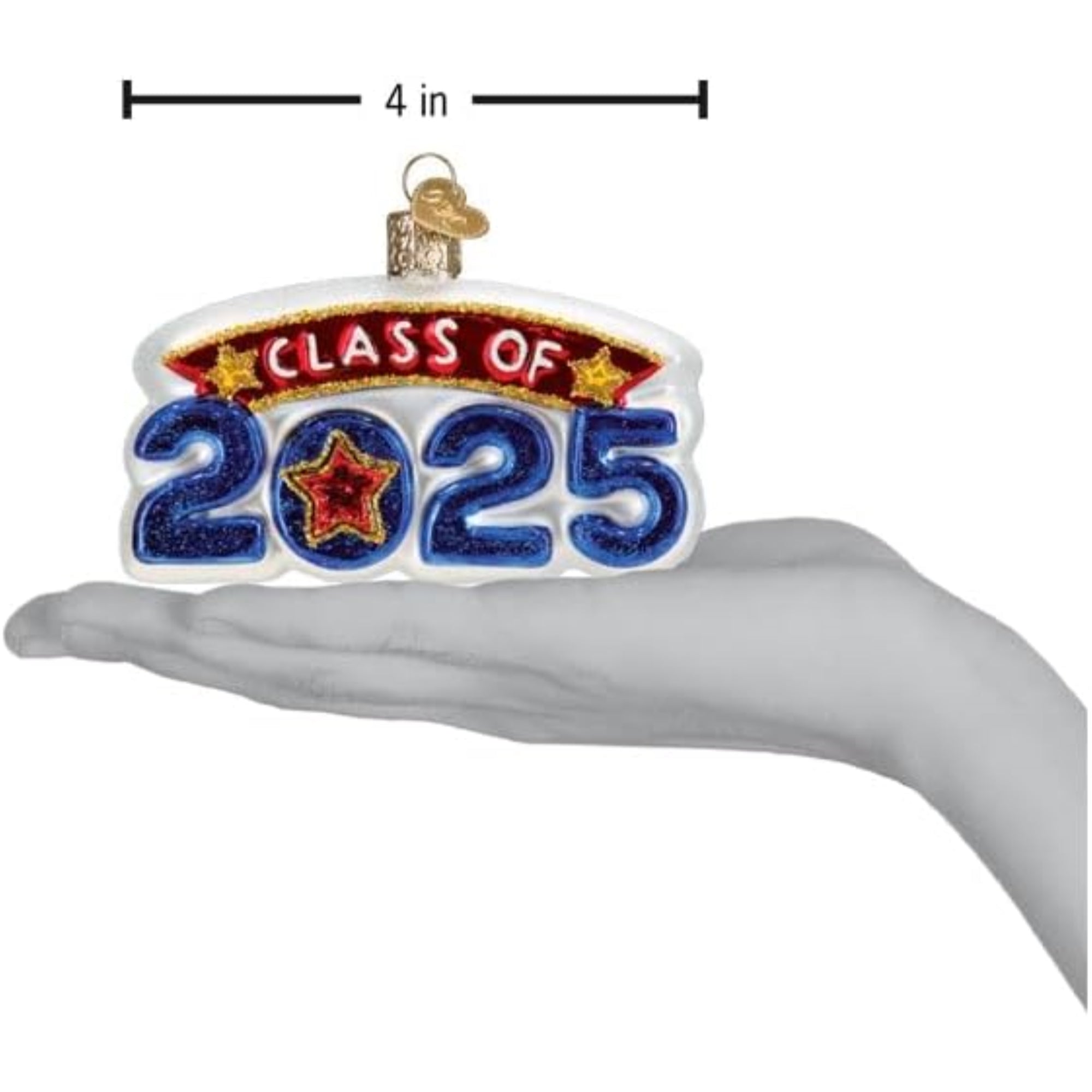 Old World Christmas Blown Glass Ornament for Christmas Tree, Class Of 2025 (with OWC Gift Box)