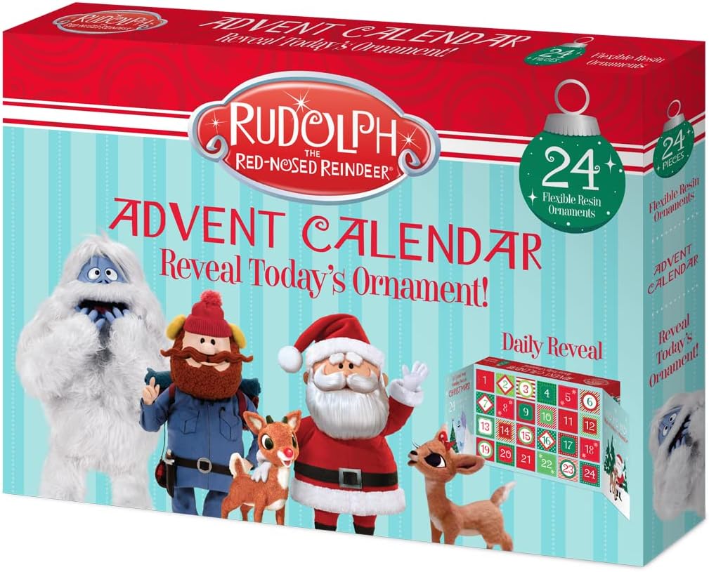 Old World Christmas Rudolph the Red-Nosed Reindeer Advent Calendar, 24-Piece Daily Ornaments