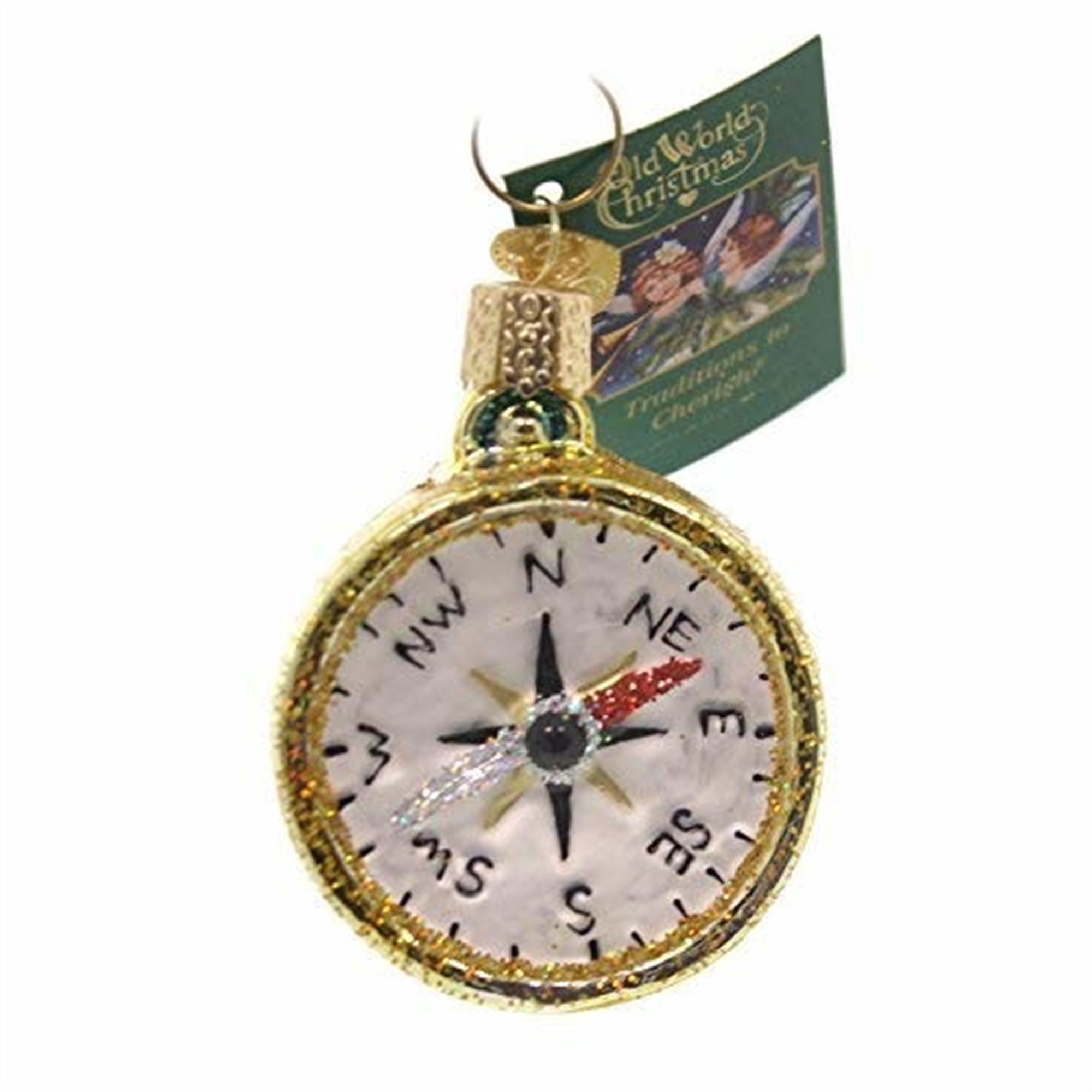 Old World Christmas Blown Glass Ornament for Christmas Tree, Compass