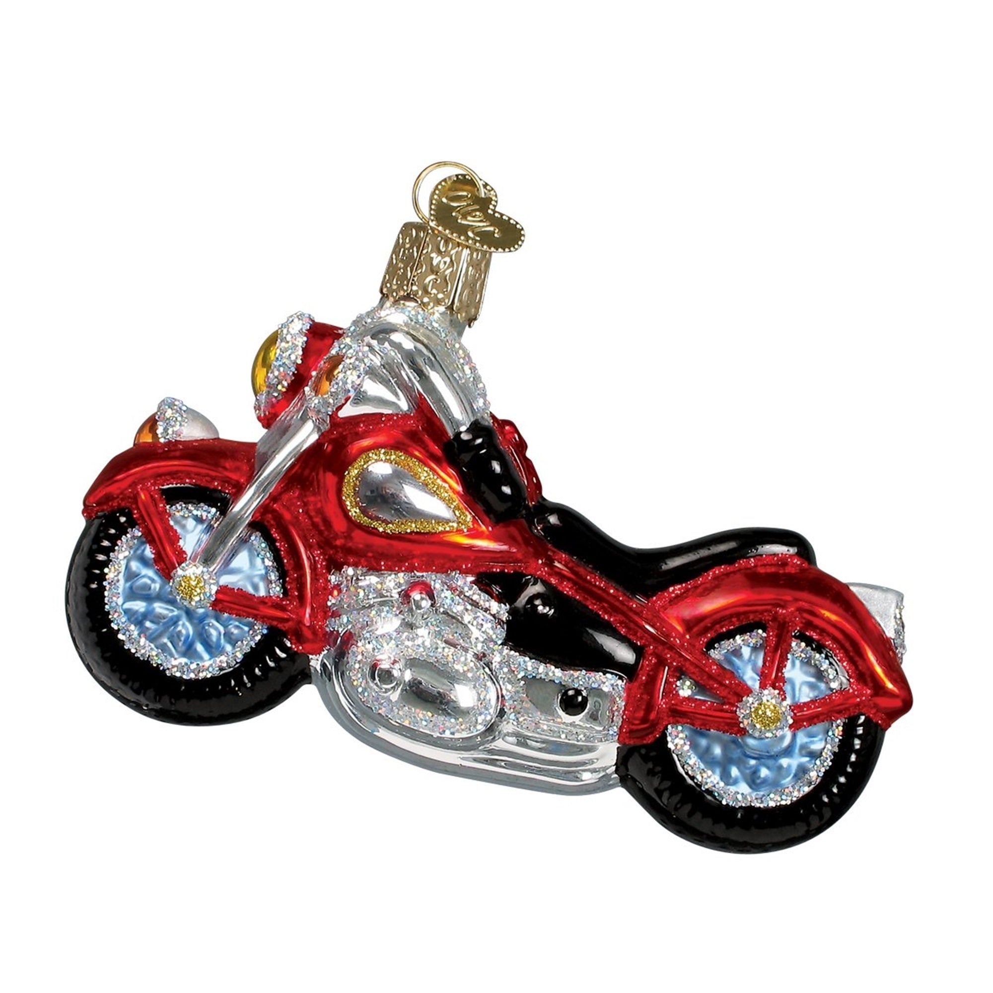 Old World Christmas Blown Glass Ornament for Christmas Tree, Motorcycle