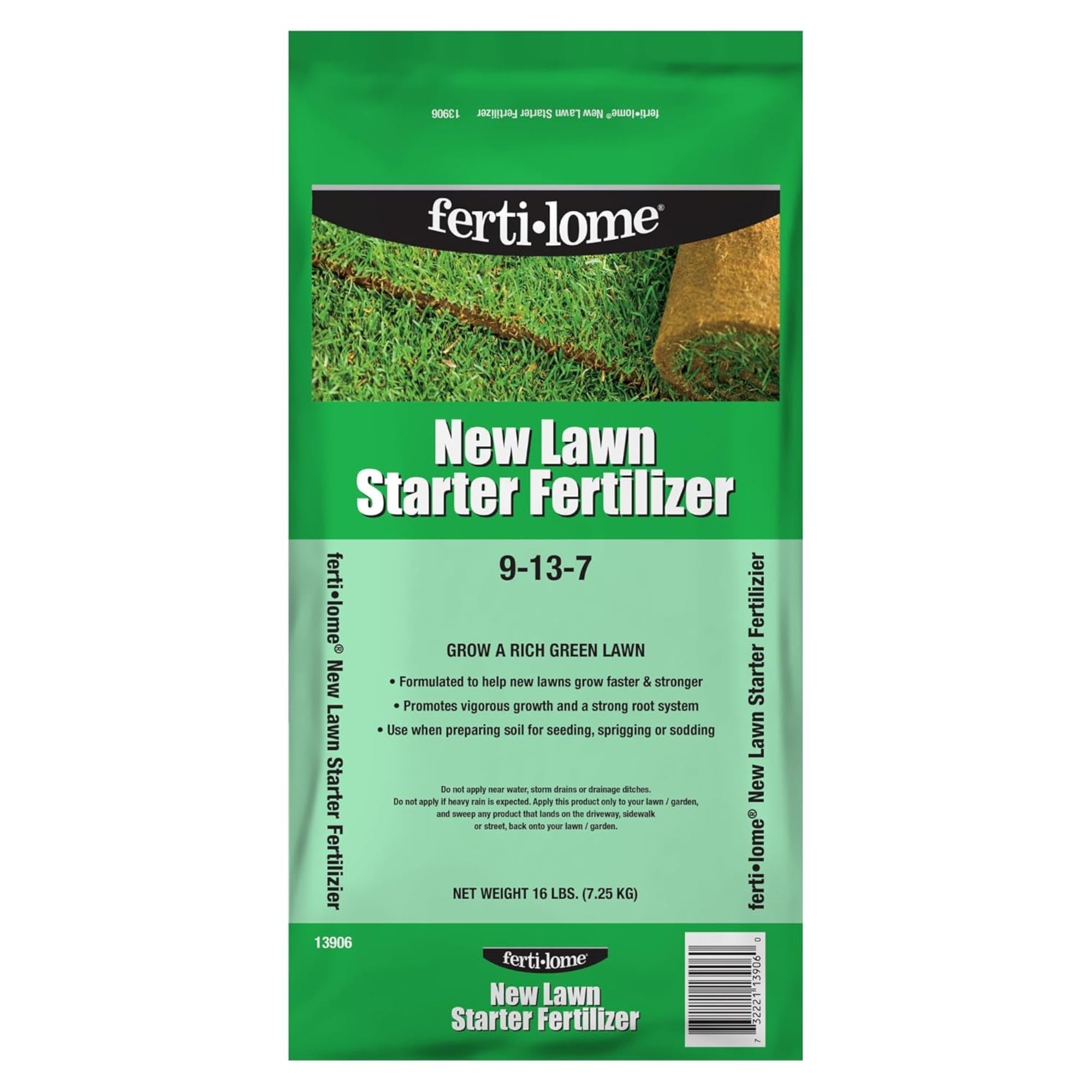 VPG Fertilome New Lawn Starter Fertilizer for a Rich Green Lawn, 9-13-7