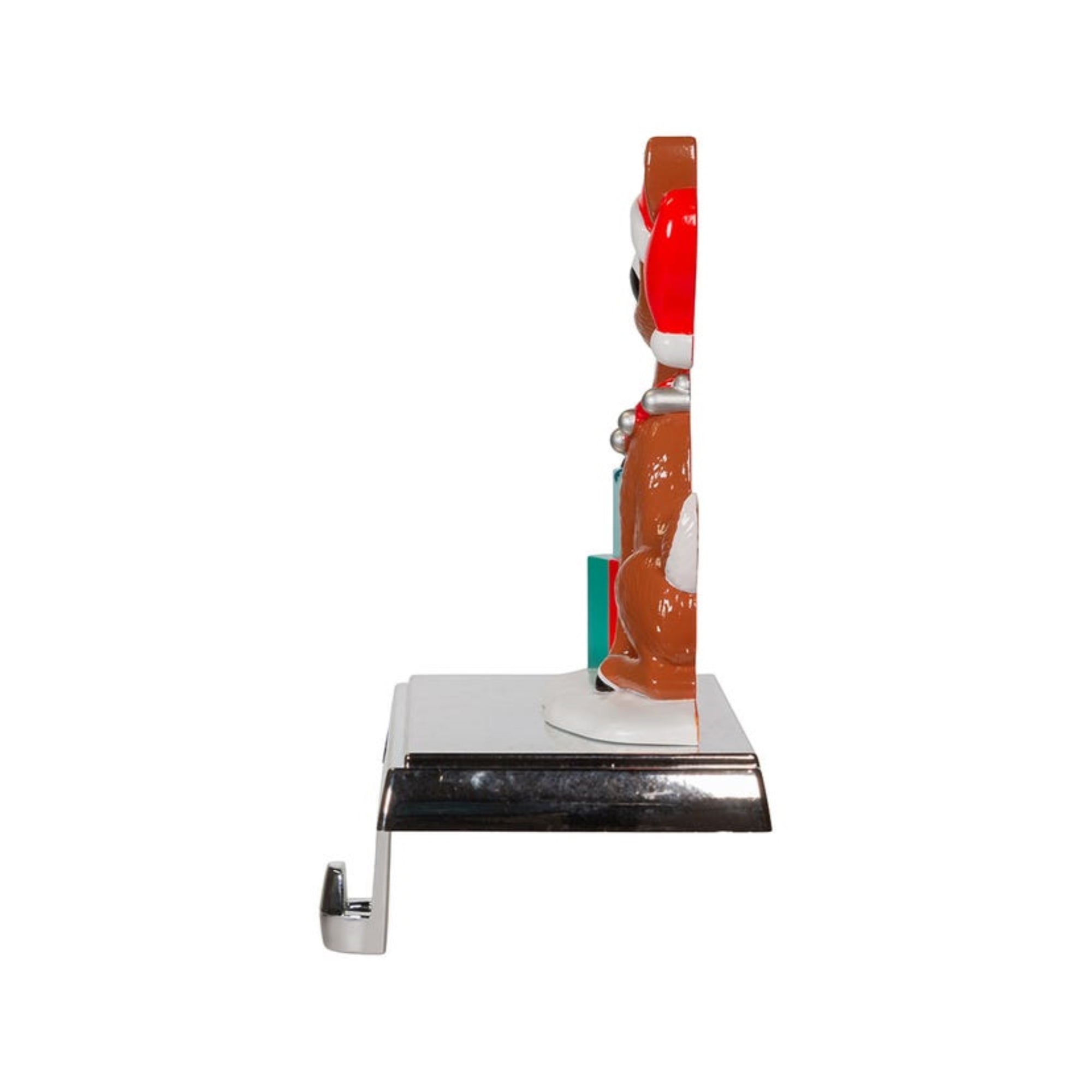 Kurt Adler Christmas Stocking Holder with Retractable Hook, Rudolph the Red Nose Reindeer with Presents