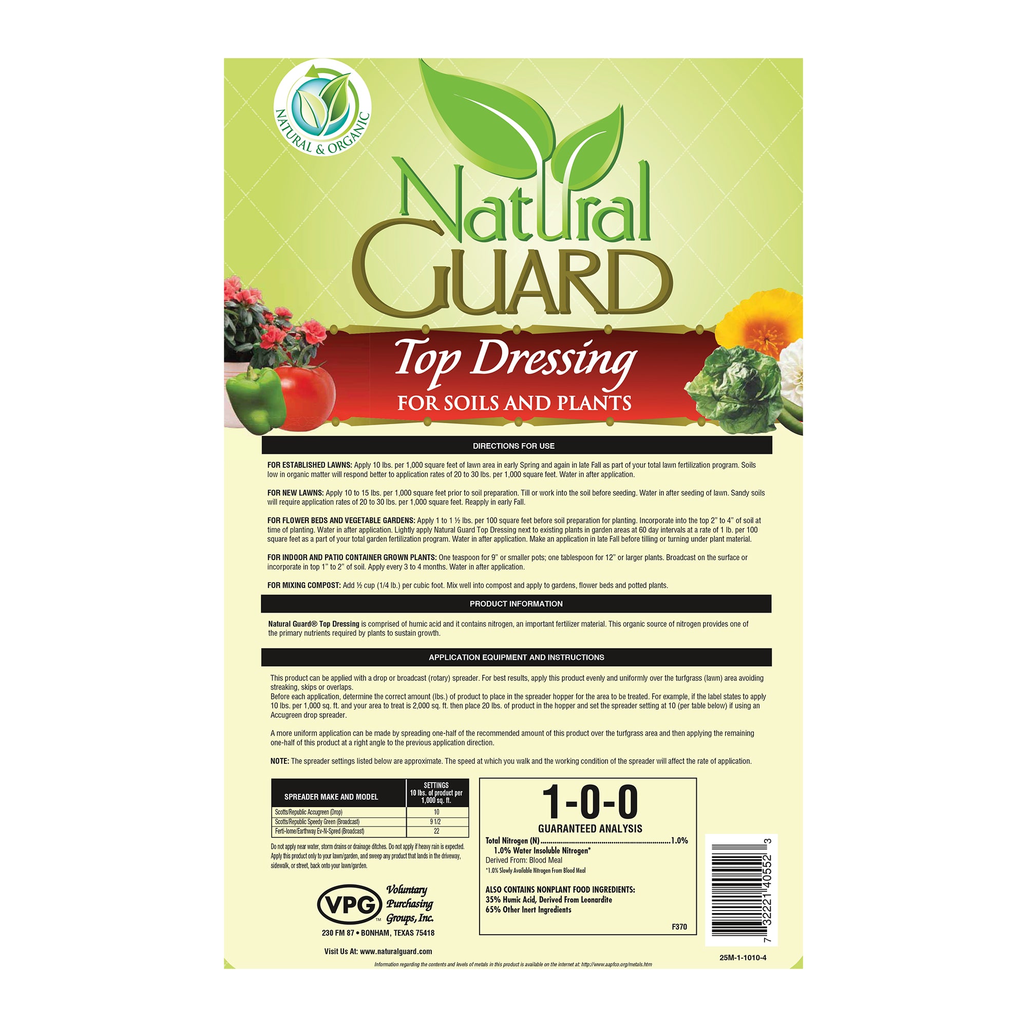 Natural Guard Organic Top Dressing For Soils and Plants