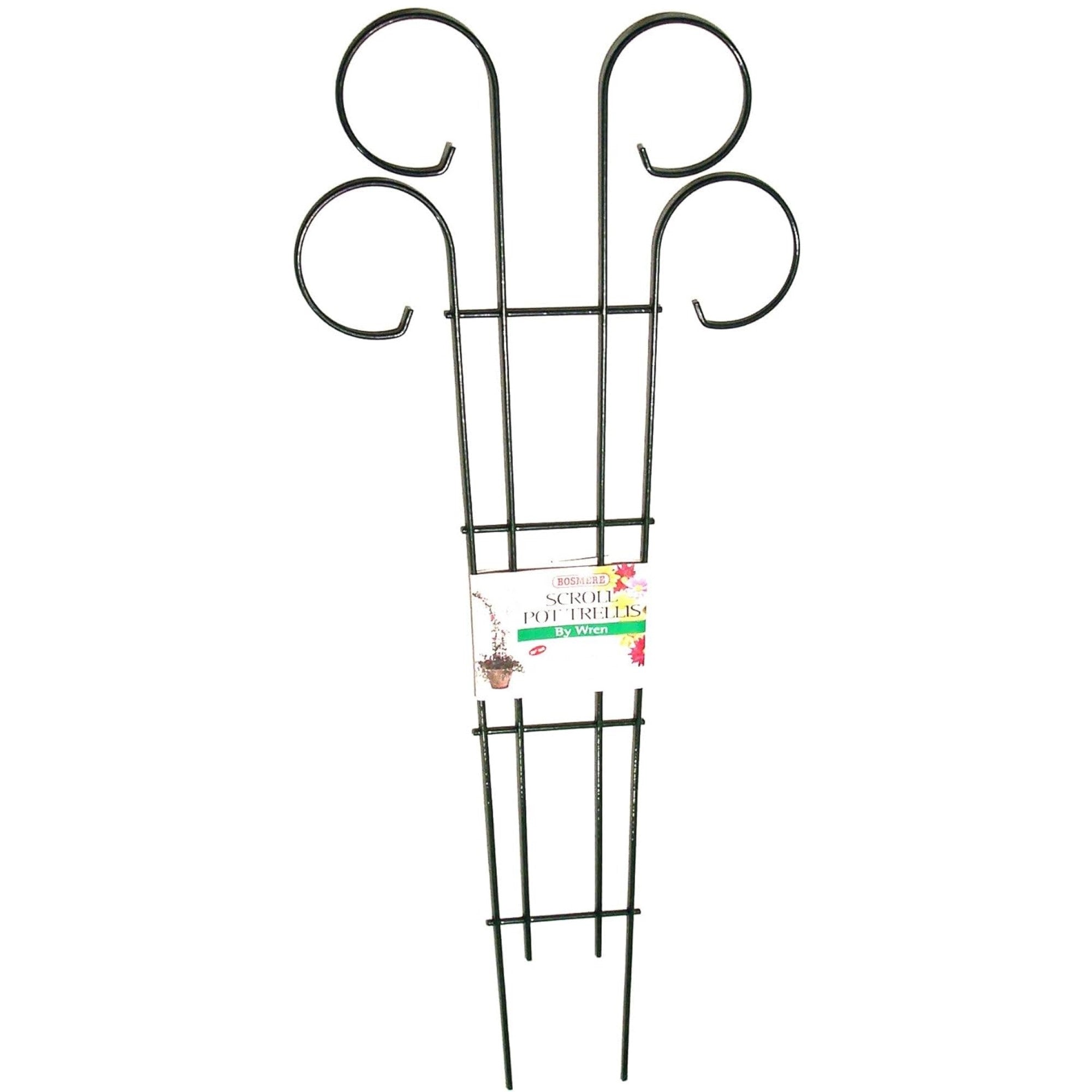 Bosmere Wire Scroll Trellis for Planters and Borders, Green, 36in