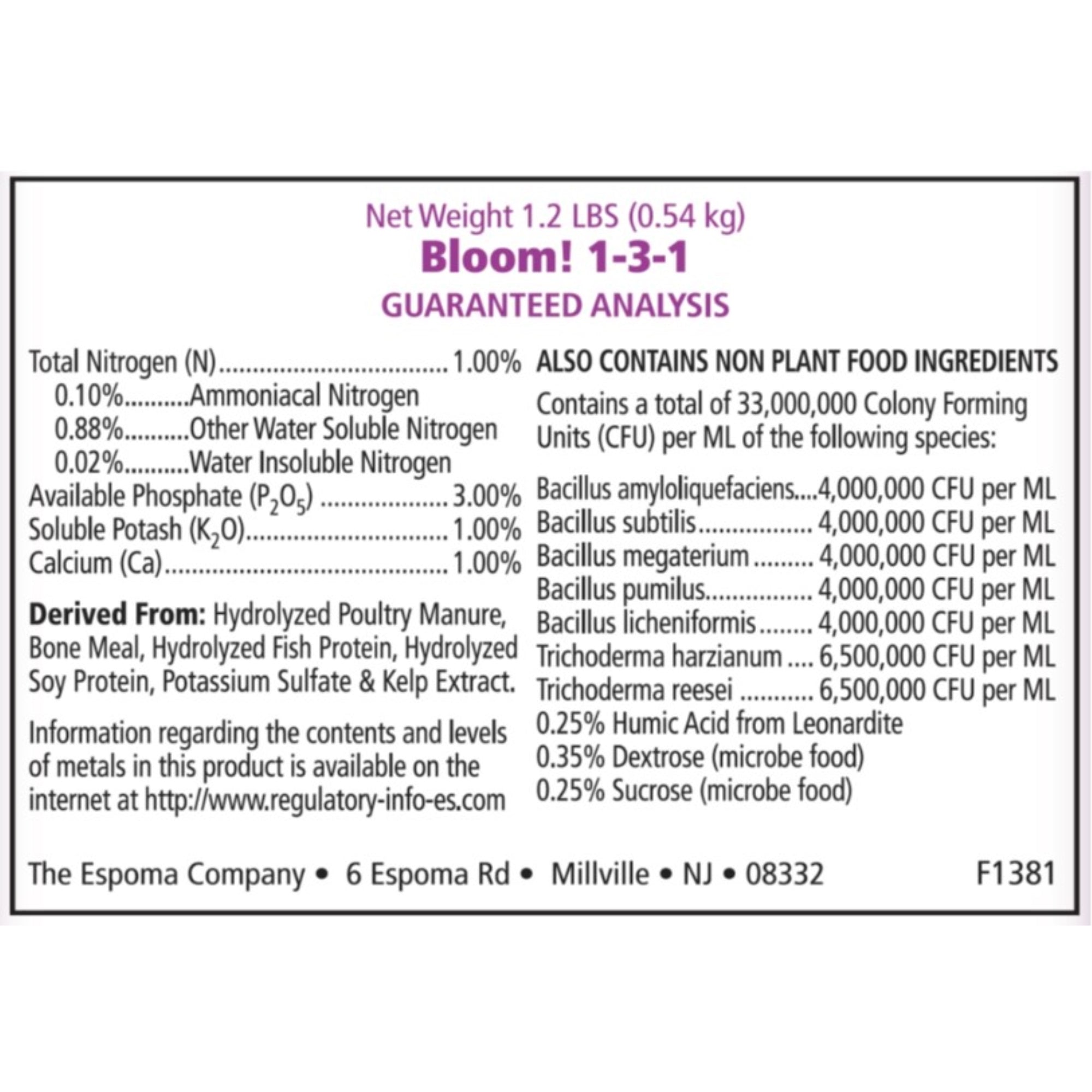 Espoma Organic Bloom! Plant Food and Bloom Booster for Allflowering Plants, Promotes Vigorous Growth and Blooming, Liquid Concentrate, 16oz
