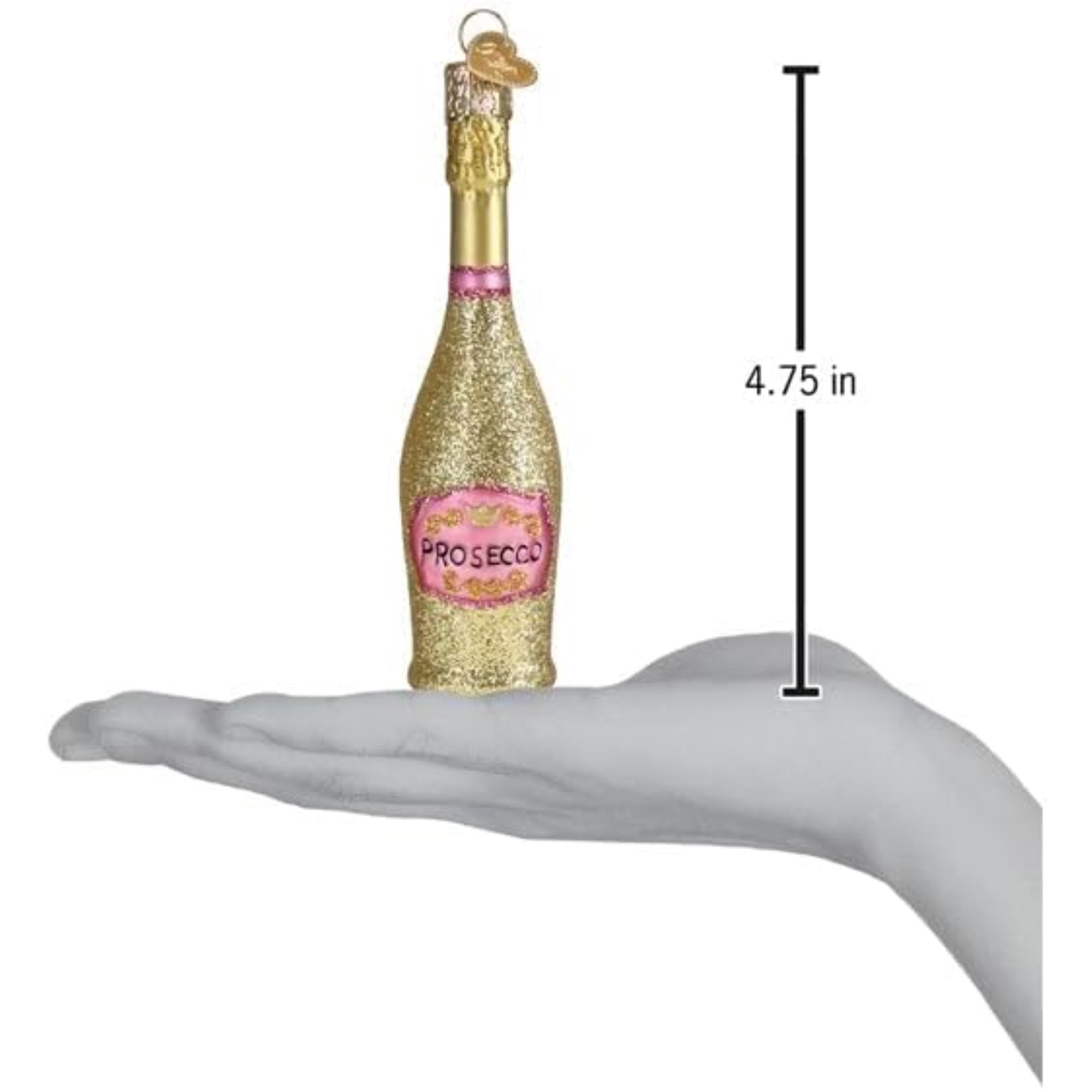 Old World Christmas Blown Glass Ornament for Christmas Tree, Prosecco Bottle (with OWC Gift Box)