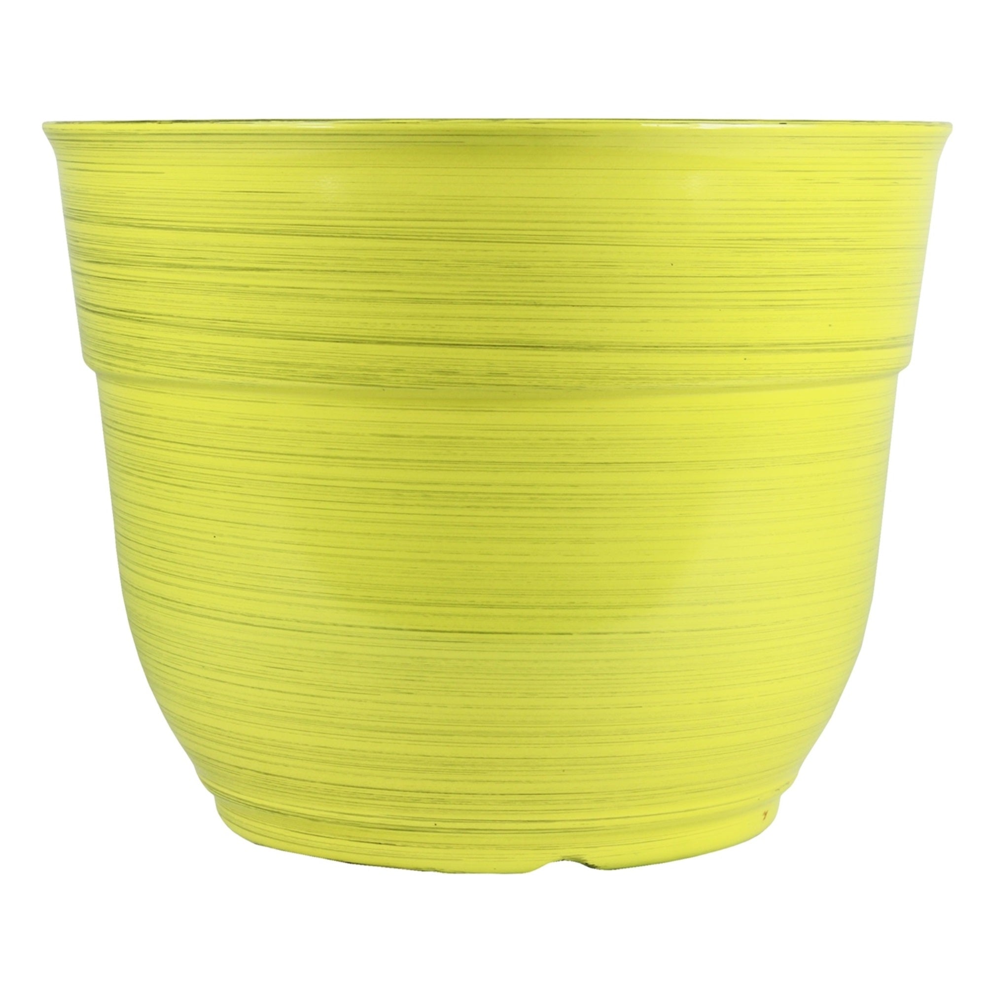 Garden Elements Large Glazed Brushed Plastic Happy Planter, 15"