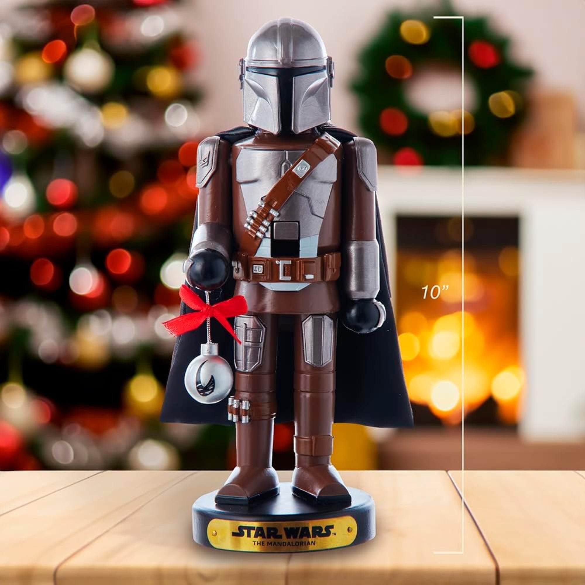 Kurt Adler Star Wars Resin Mandalorian Nutcracker Standing Christmas Decoration, 10"