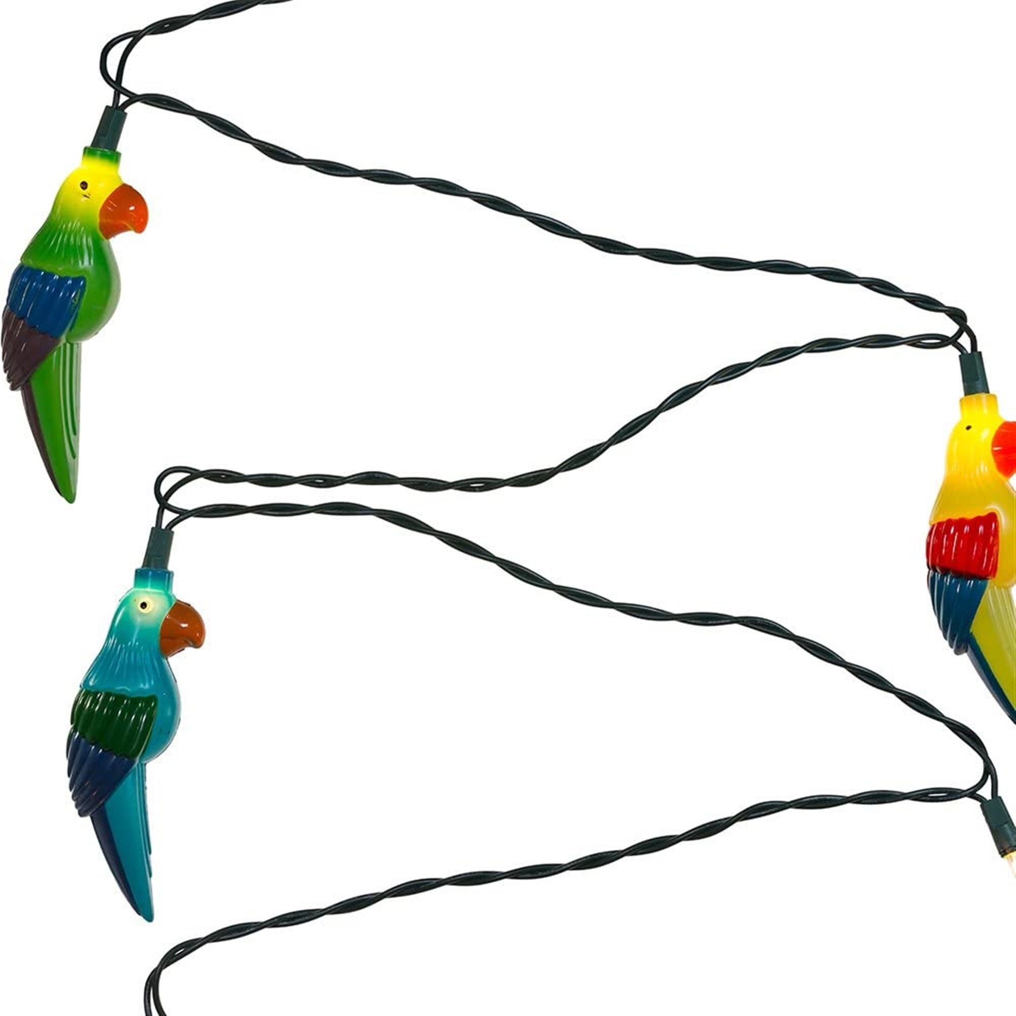 Kurt Adler Indoor/Outdoor Novelty Light Set, 10 UL Listed Incandescent Lights, Parrot, Lighted Length 11.5ft