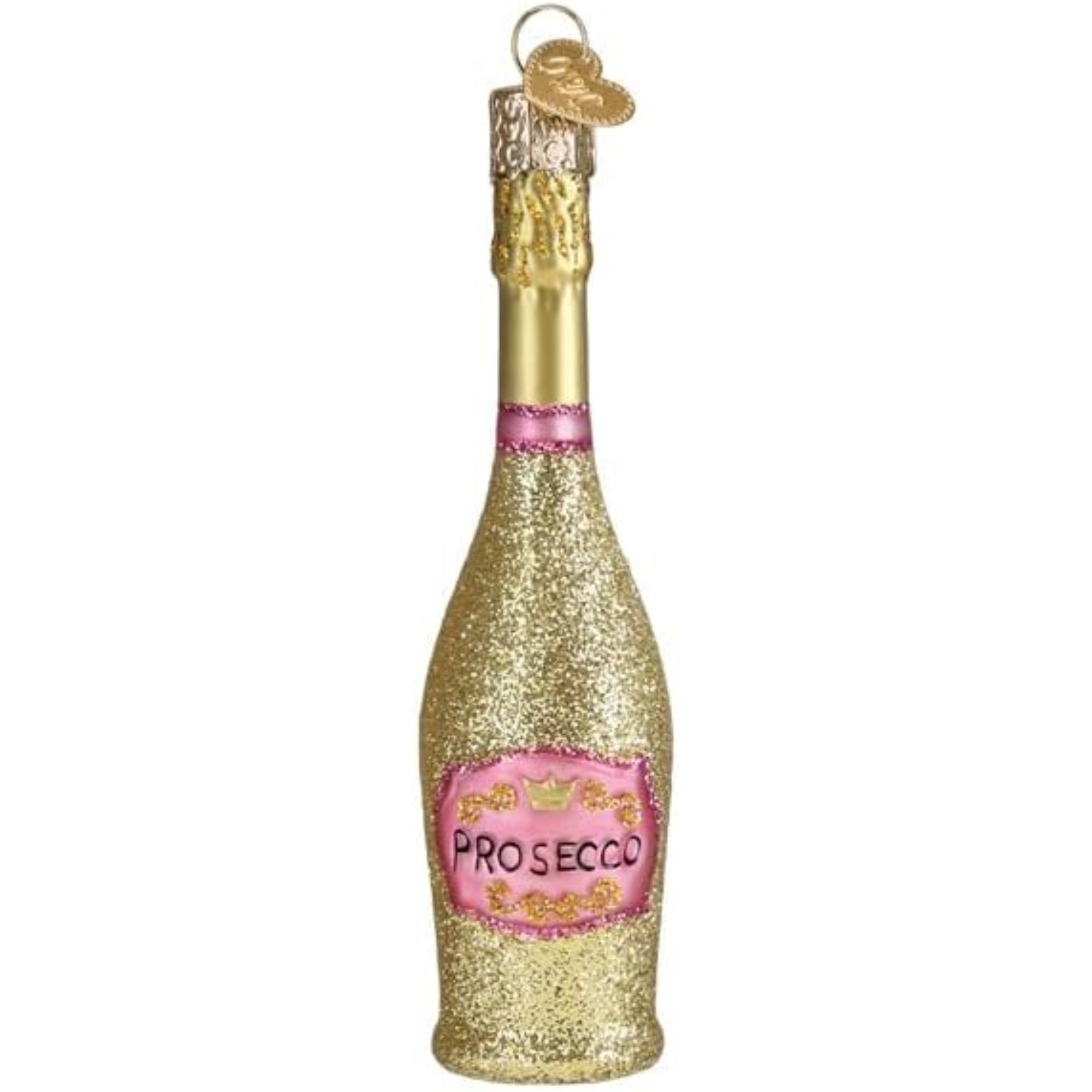 Old World Christmas Blown Glass Ornament for Christmas Tree, Prosecco Bottle (with OWC Gift Box)