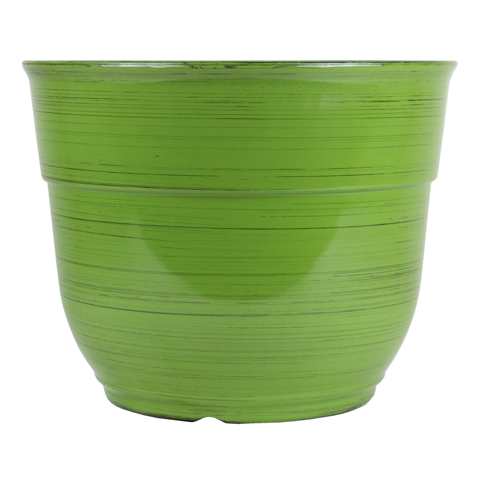 Garden Elements Large Glazed Brushed Plastic Happy Planter, 15"