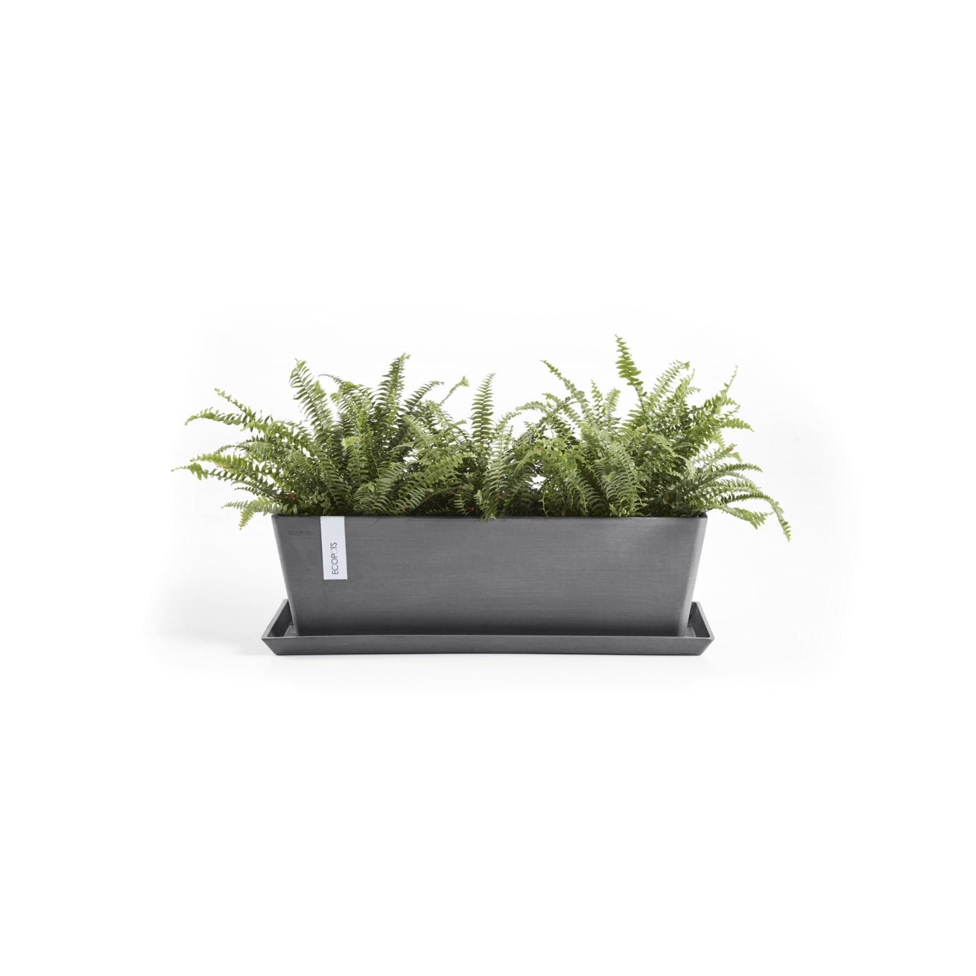 Ecopots Bruges Durable Modern Rectangular Indoor/Outdoor Recycled-Based Composite Flower Pot Planter