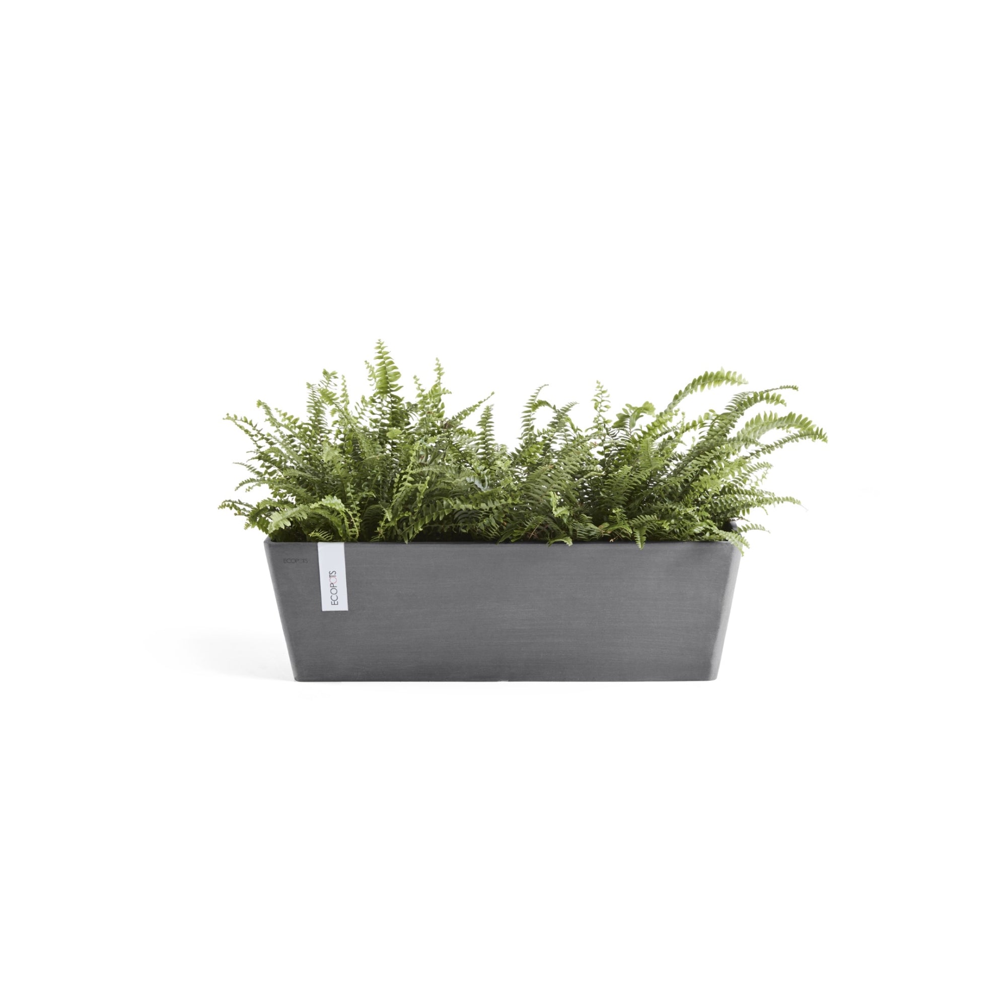 Ecopots Bruges Durable Modern Rectangular Indoor/Outdoor Recycled-Based Composite Flower Pot Planter
