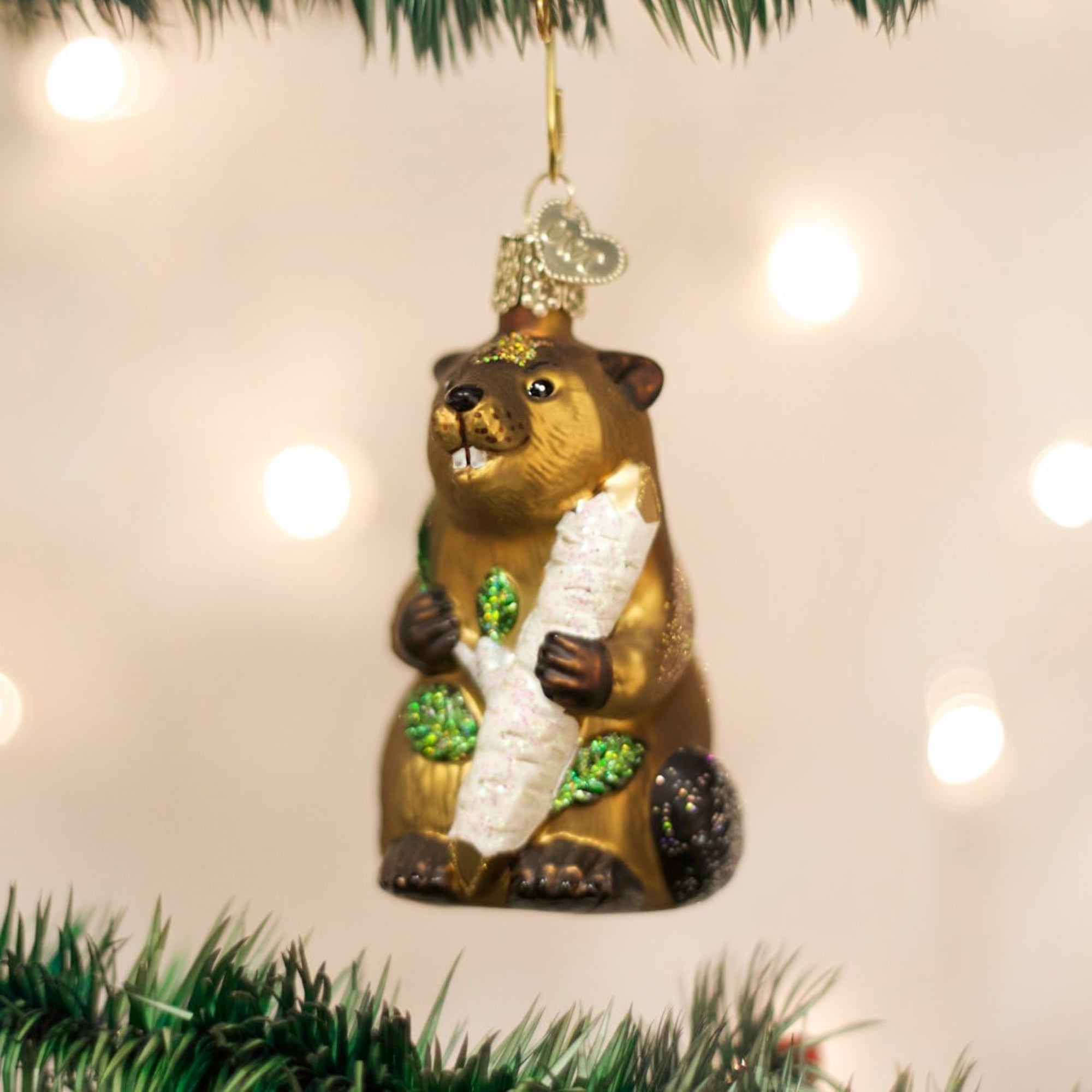 Old World Christmas Blown Glass Ornament for Christmas Tree, Eager Beaver