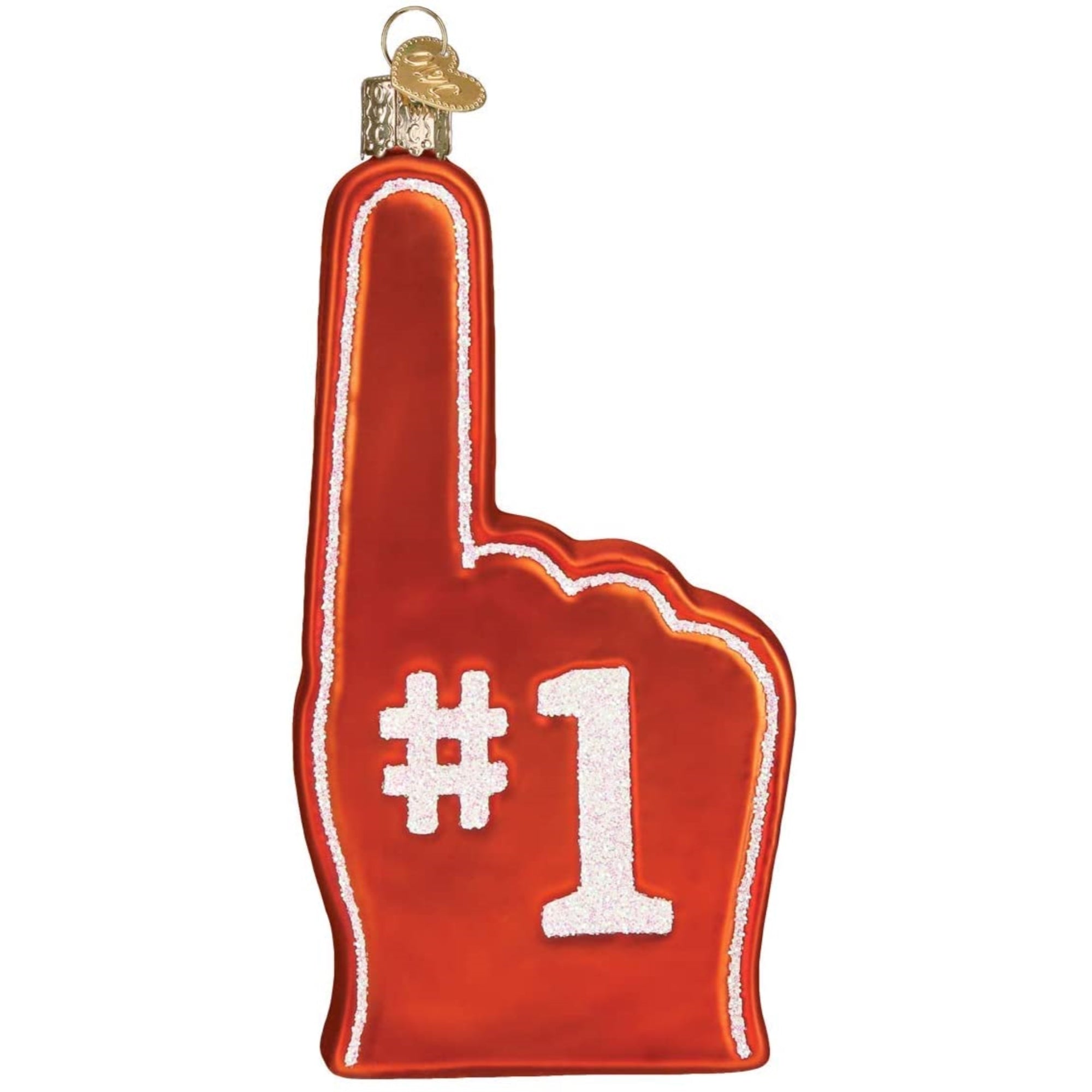 Old World Christmas Blown Glass Ornament for Christmas Tree, Cincinnati Bengals Foam Finger