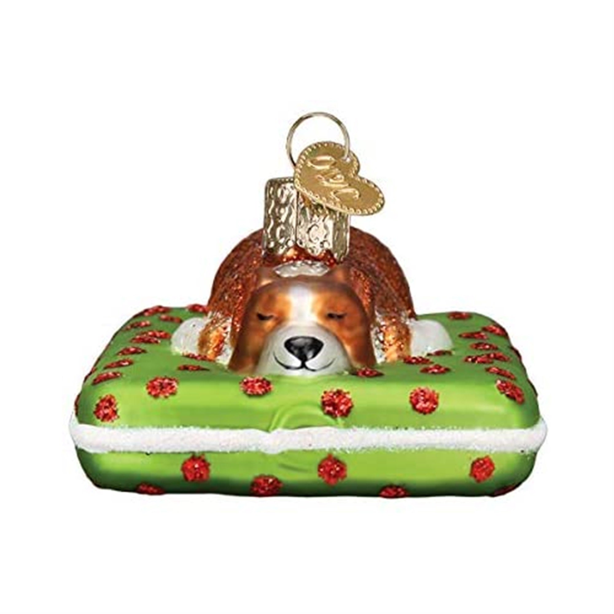 Old World Christmas Blown Glass Ornament for Christmas Tree, Sleepy Corgi