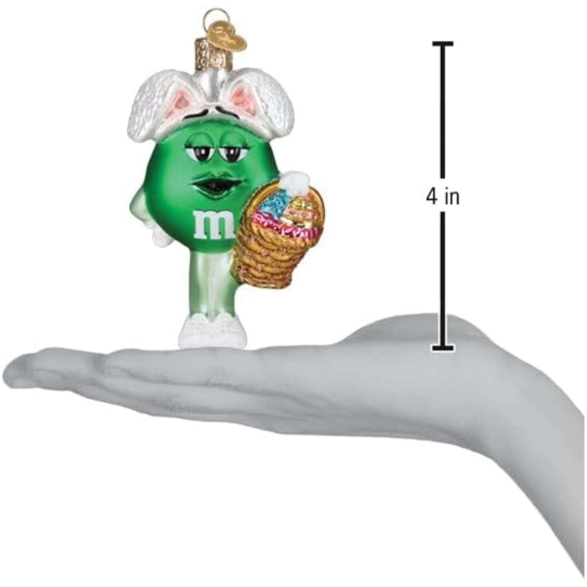 Old World Christmas Blown Glass Ornament for Christmas Tree, M&M'S Green Easter (with OWC Gift Box)