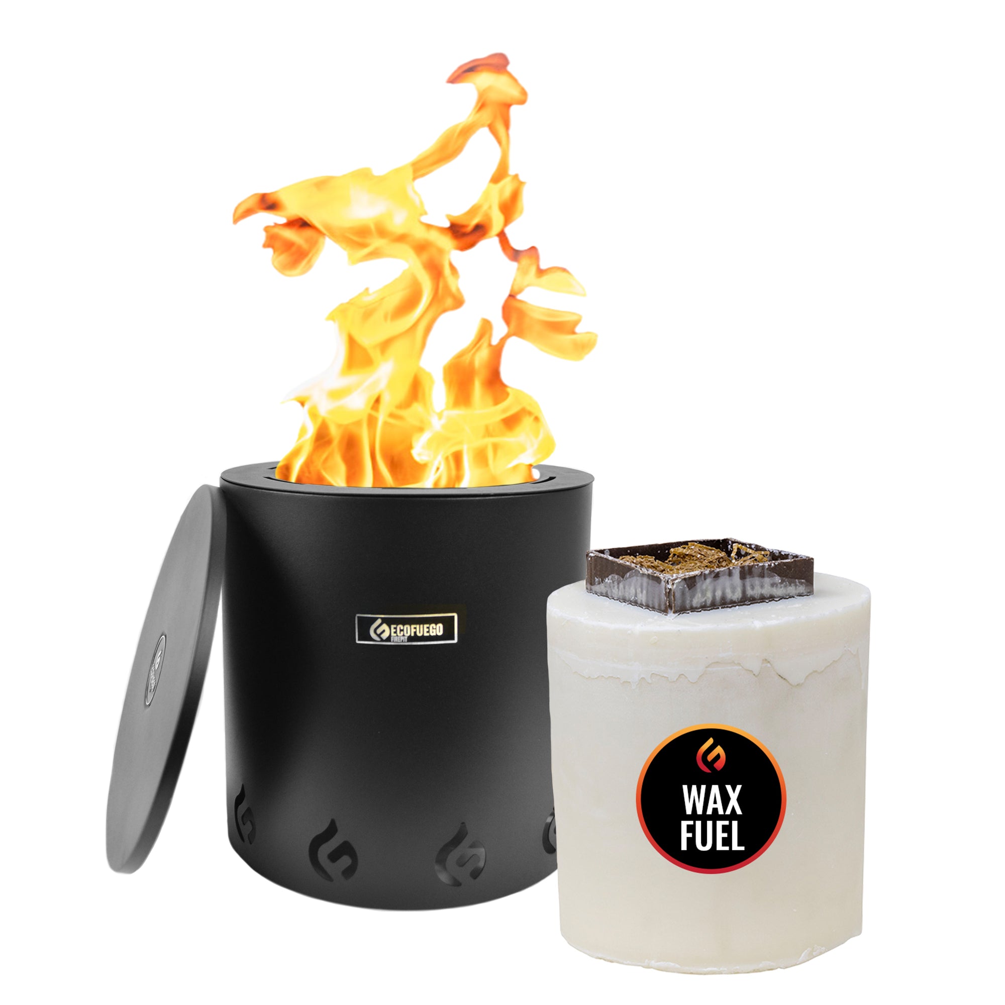 El Campo Portable Wax-Burning Fire Pit – Clean-Burning, No-Wood Fuel with 8-Hour Wax Refill – Compact and Durable for Camping, Travel, and Outdoor Use