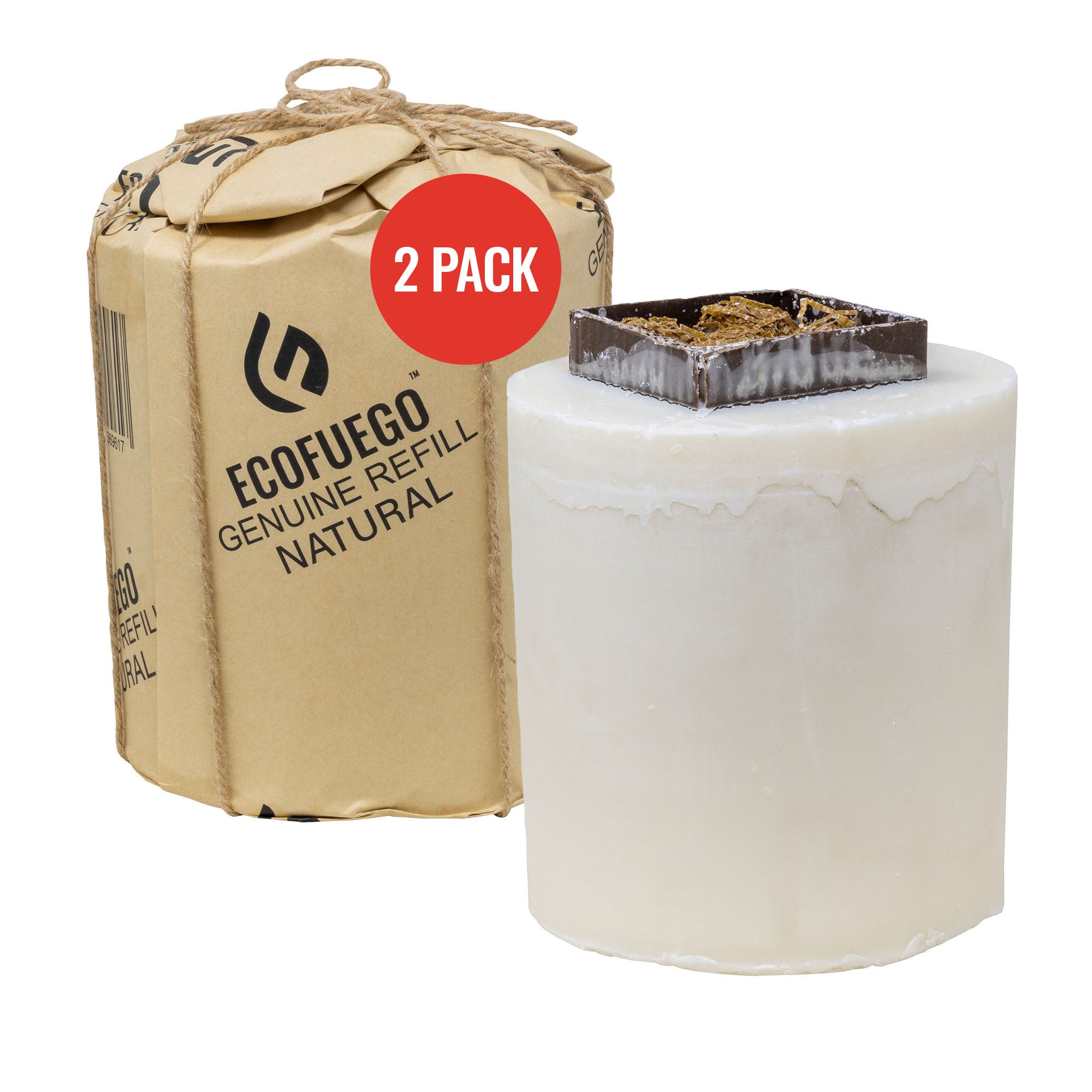 Eco Fuego Fire Pit Wax Refill – Biodegradable Vegetable Wax, Sustainable and Clean Burning. Each Refill Lasts up to 8 Hours – Pack of 2