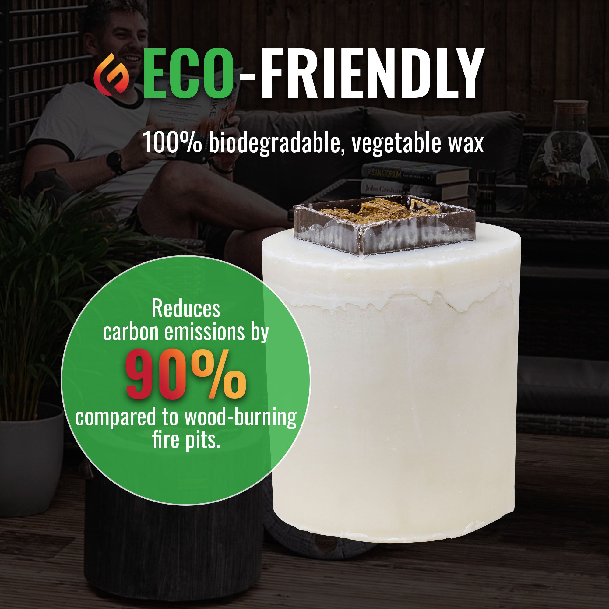 El Fuego Portable Wax Burning Fire Pit - Easy Start, Clean-Burning, No Wood Smoke with 8-Hour Starter Wax Fuel for Interval Burning - Ideal for Patios, Camping and Outdoor Use