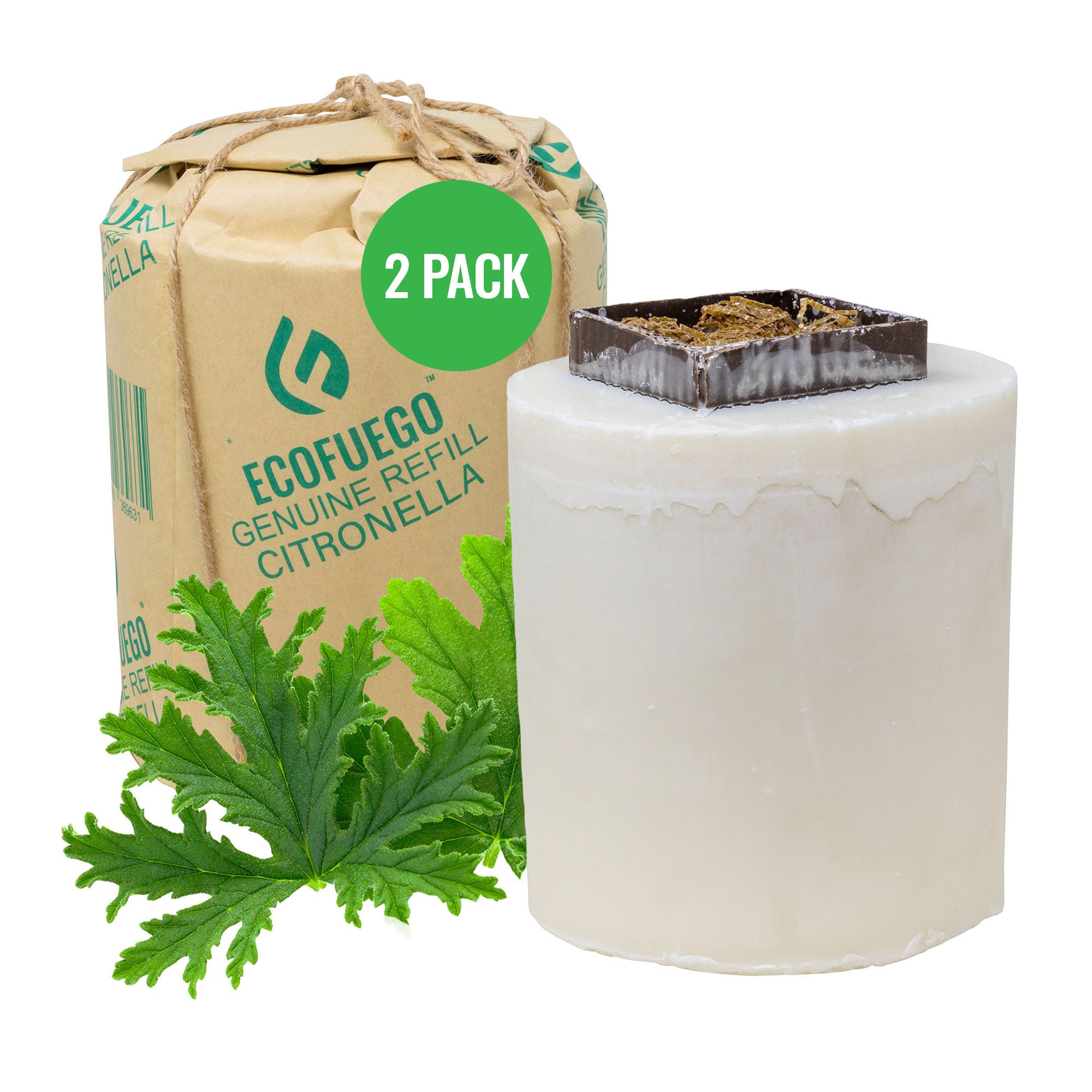 Eco Fuego Fire Pit Wax Refill – Biodegradable Vegetable Wax, Sustainable and Clean Burning. Each Refill Lasts up to 8 Hours – Pack of 2