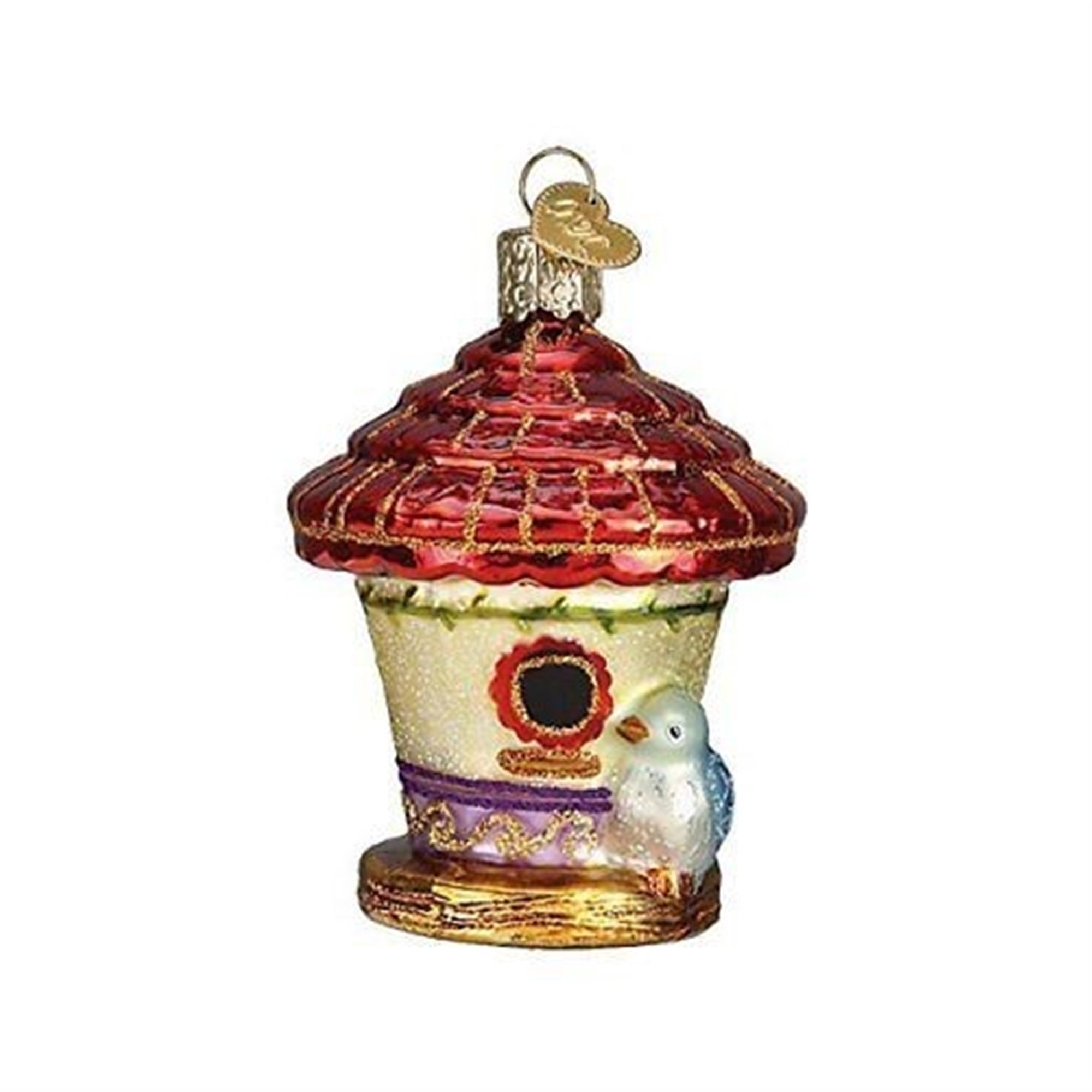Old World Christmas Blown Glass Ornament for Christmas Tree, Charming Birdhouse