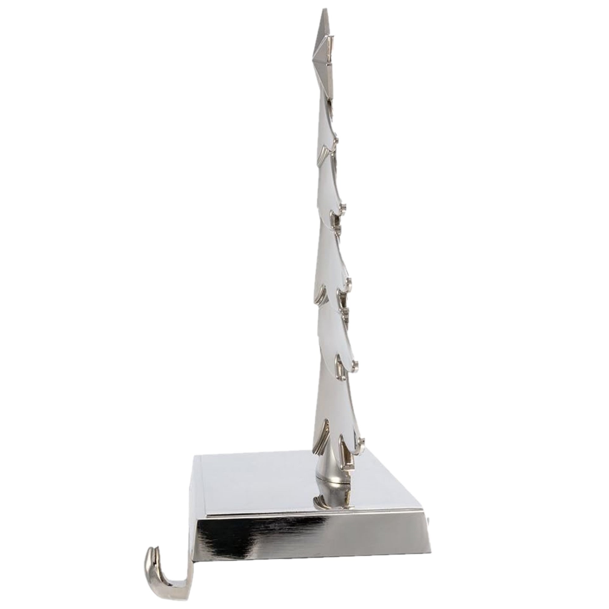 Kurt Adler Metal Christmas Tree Stocking Holder, Silver, 7in