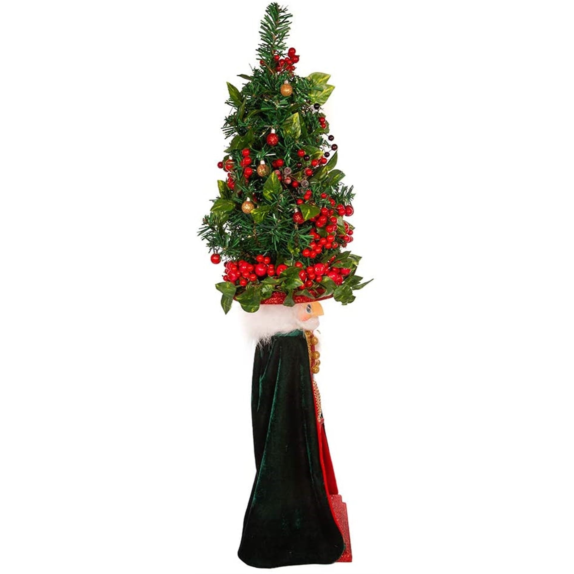 Kurt Adler (#HA0584) LED Glowing Plaid Christmas Tree Nutcracker, 36"