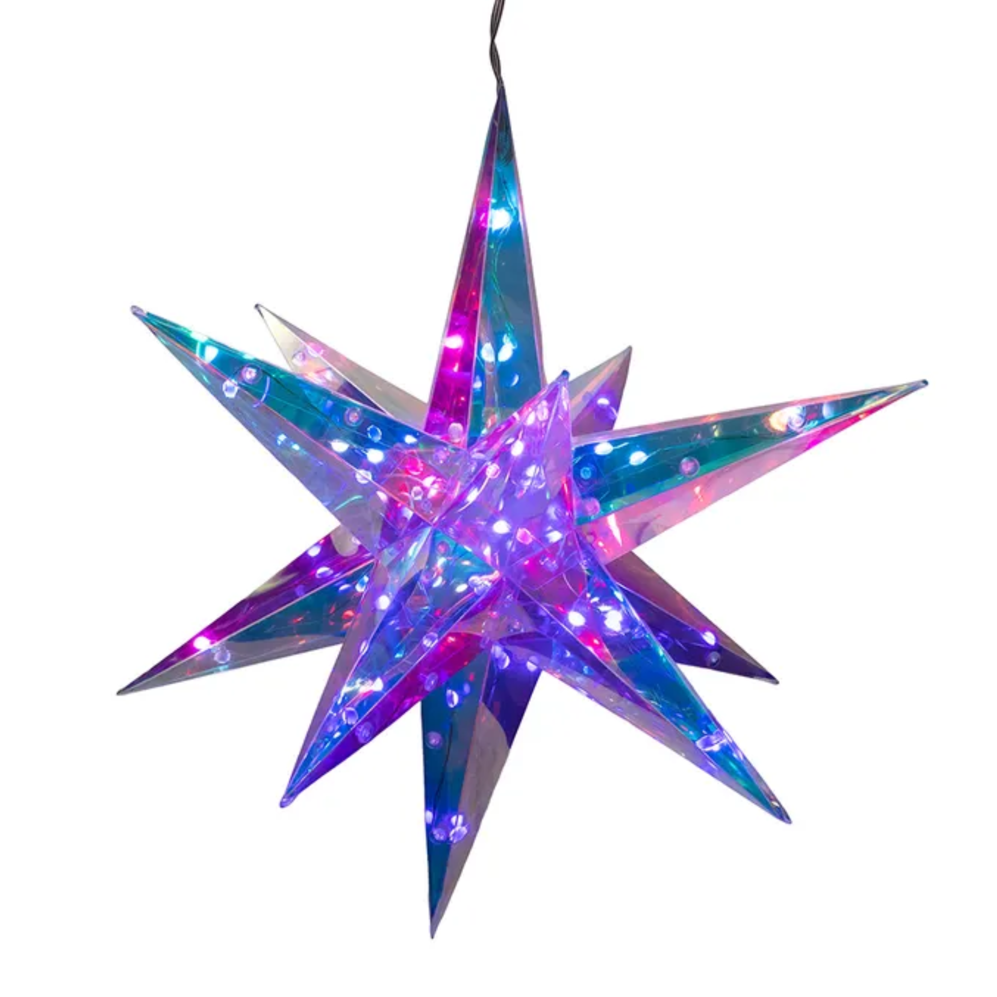 Kurt Adler Pre-Lit Smart Holographic Starburst, 13.25in