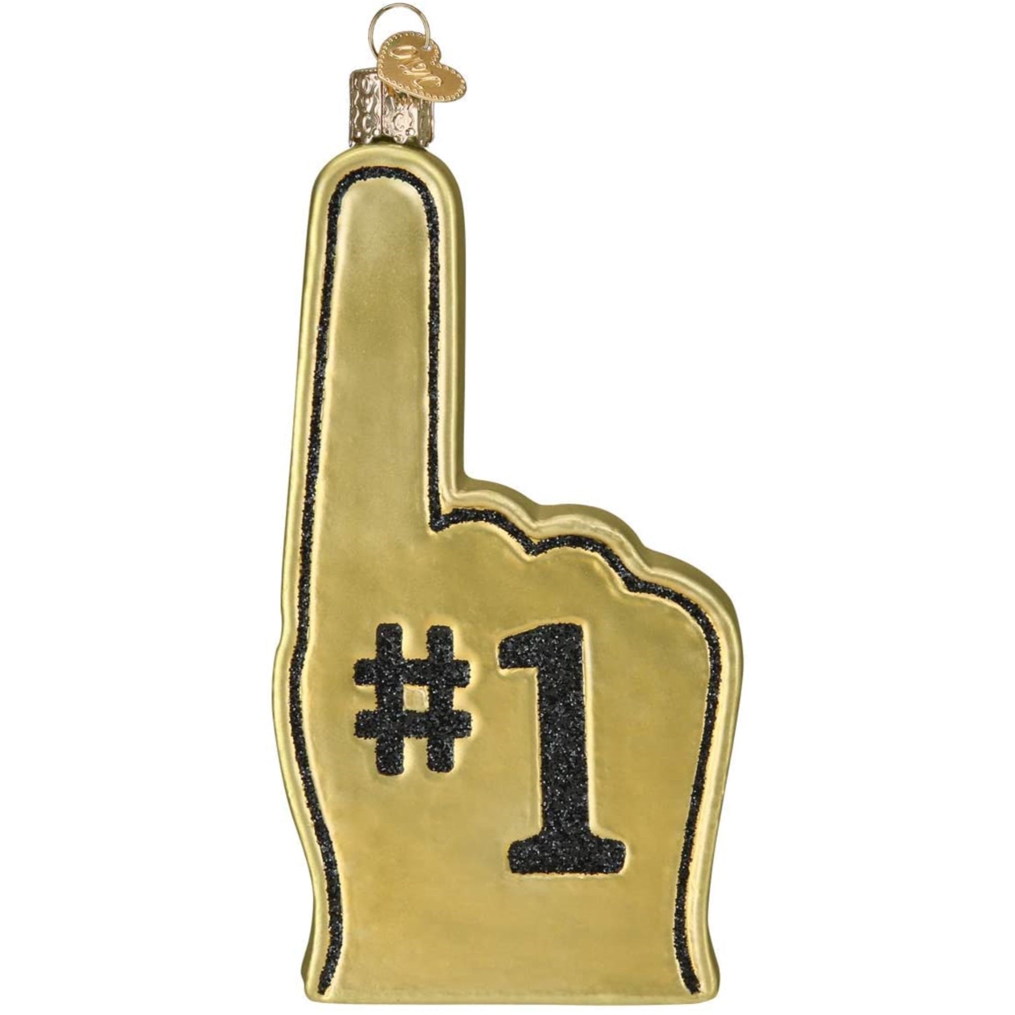 Old World Christmas Blown Glass Ornament for Christmas Tree, New Orleans Saints Foam Finger