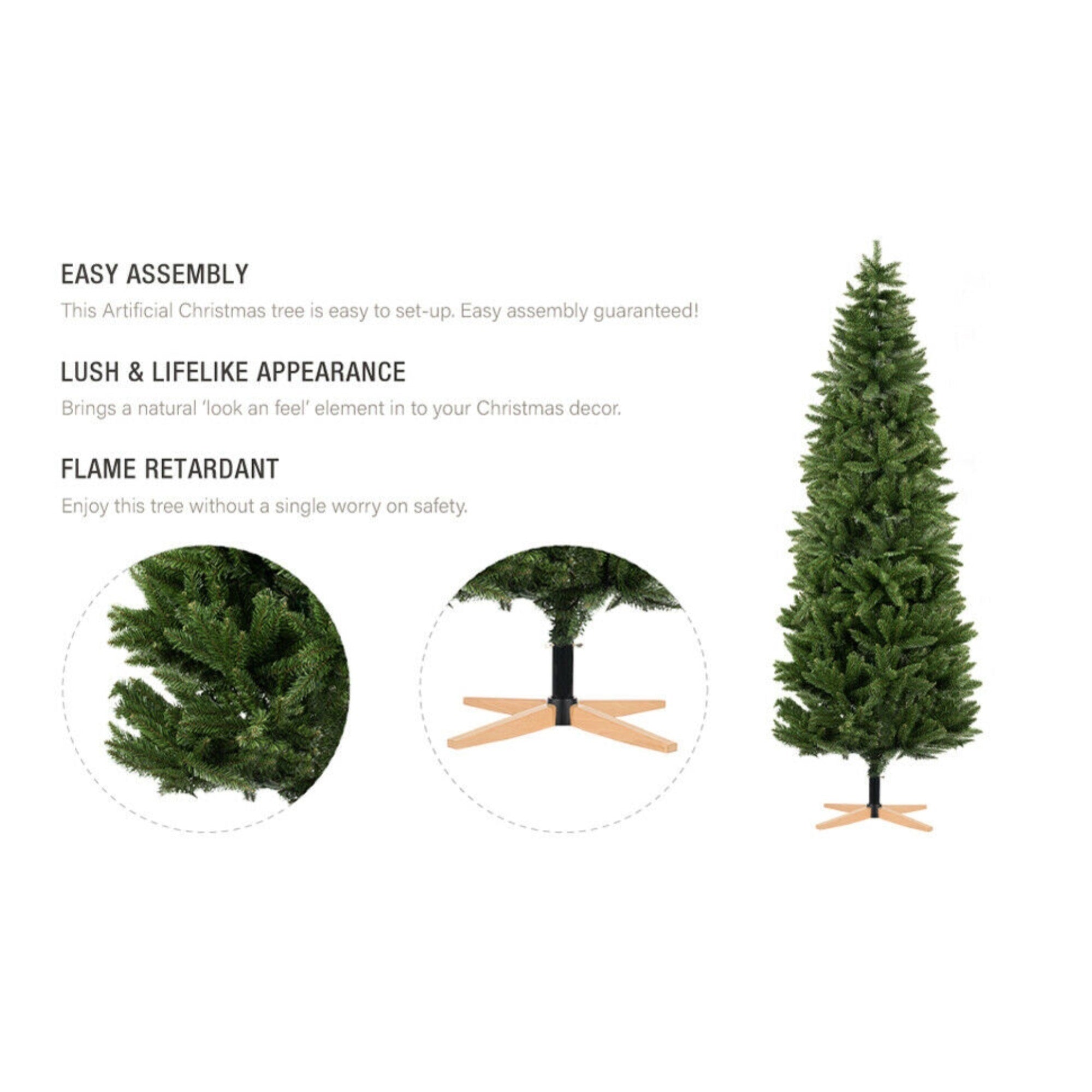 Tree Nest Artificial Christmas Tree with Wooden Stand, 6.5 feet