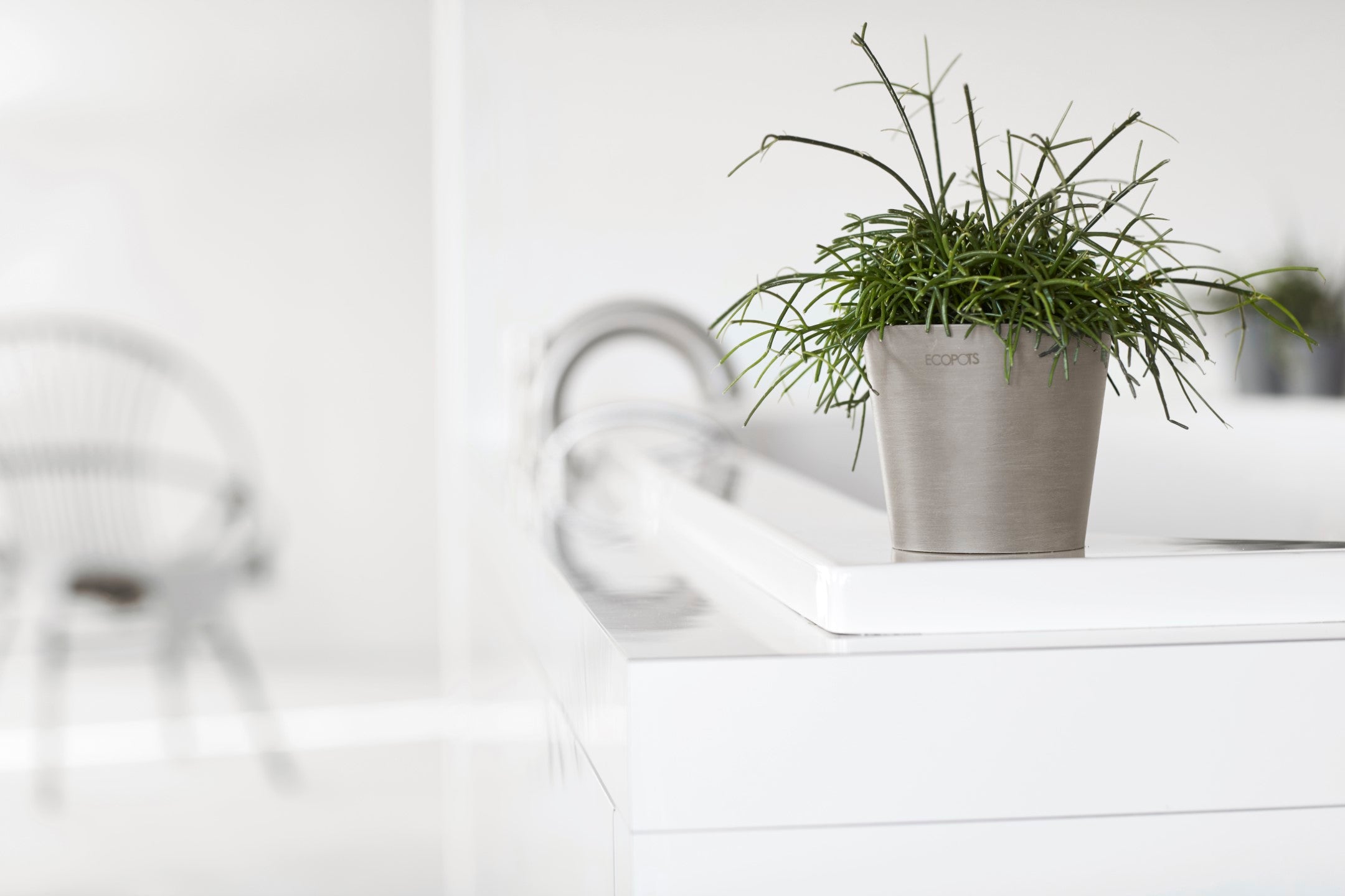 Ecopots Amsterdam Mini Durable Modern Round Recycled-Based Composite Flower Pot Planter