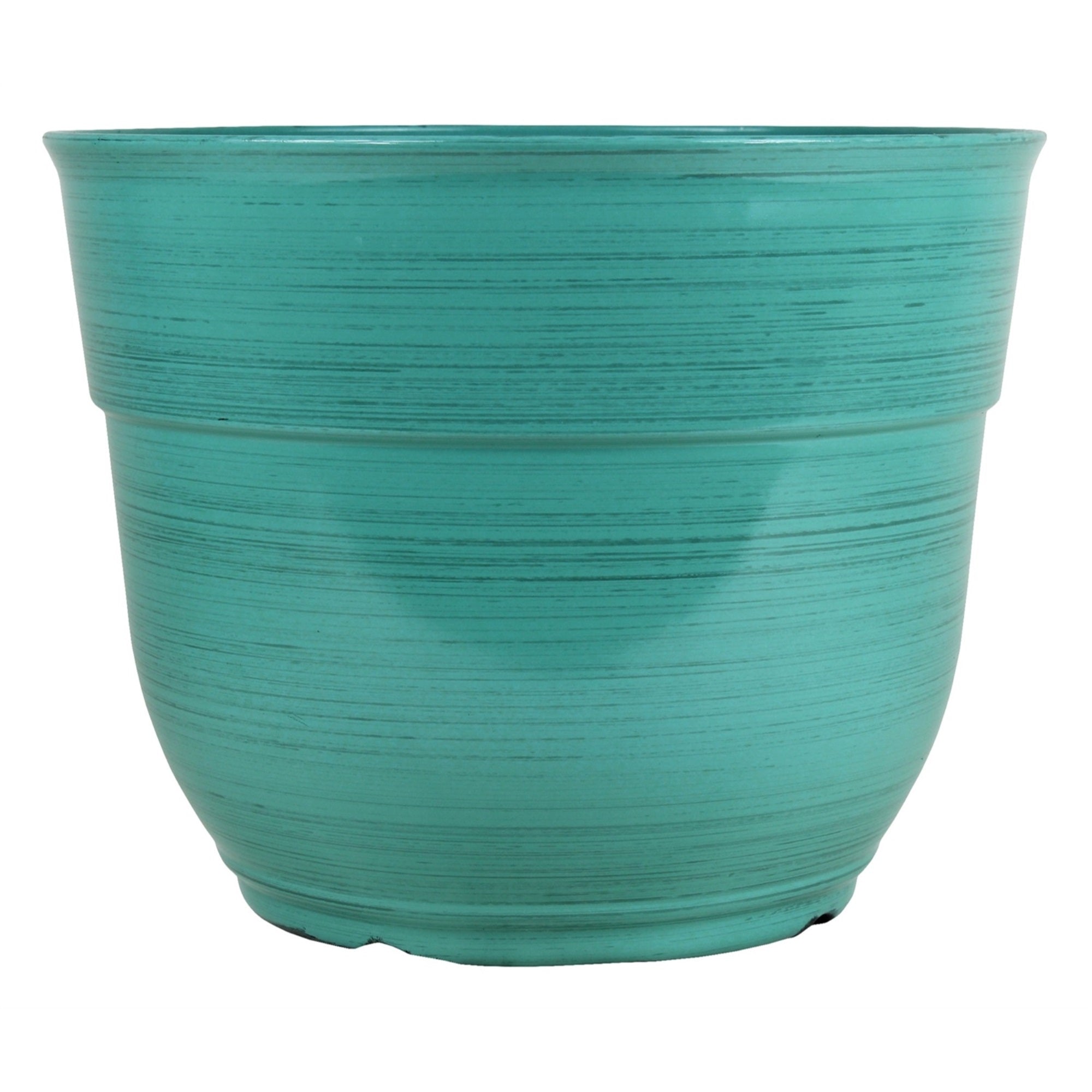 Garden Elements Large Glazed Brushed Plastic Happy Planter, 15"