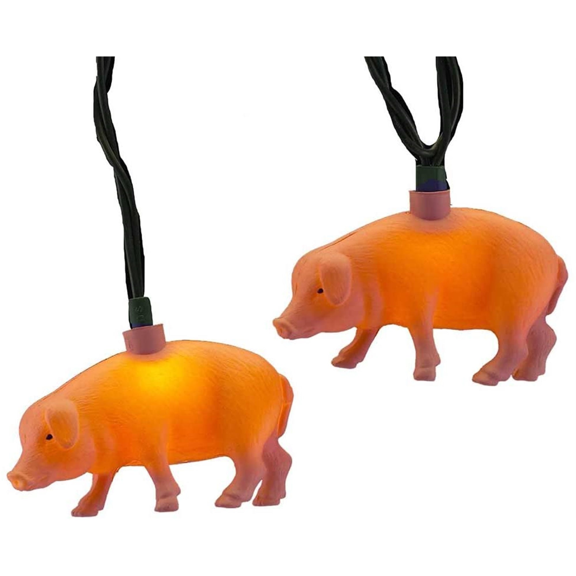 Kurt Adler Indoor/Outdoor Novelty String 10-Light Set, Pink Pigs, 11.5'