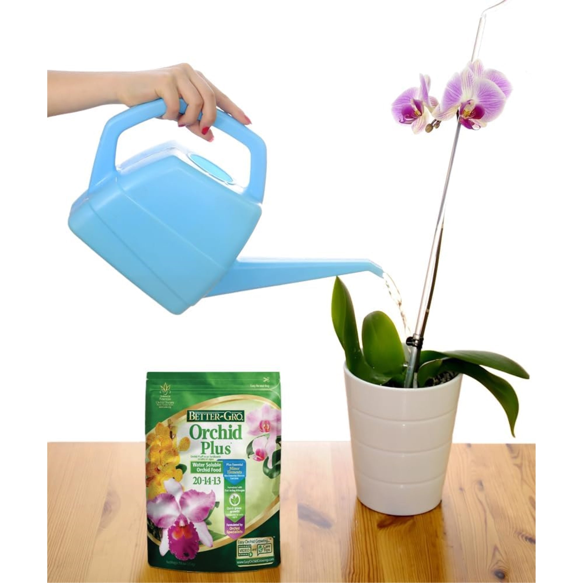 Better-Gro Orchid Plus 20-14-13 - Urea-Free Orchid Water Soluble Fertilizer for Vigorous Growth, Nitrate Nitrogen-Rich, Ideal for Indoor Potted Plants and Tropical Plants - 16oz Resealable Bag
