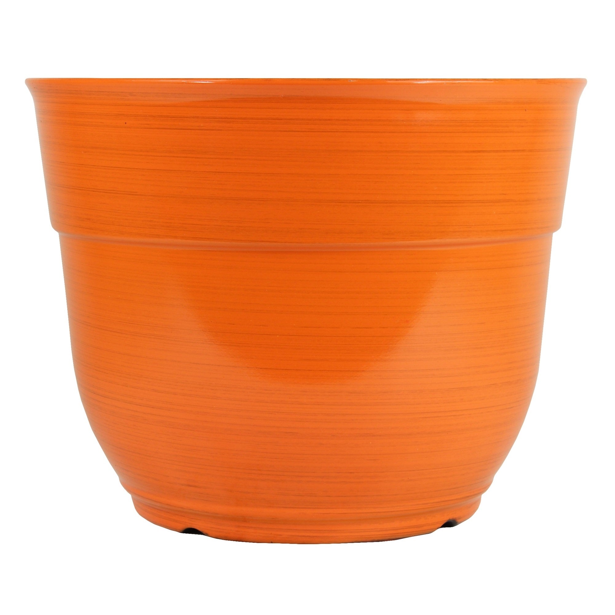 Garden Elements Large Glazed Brushed Plastic Happy Planter, 15"