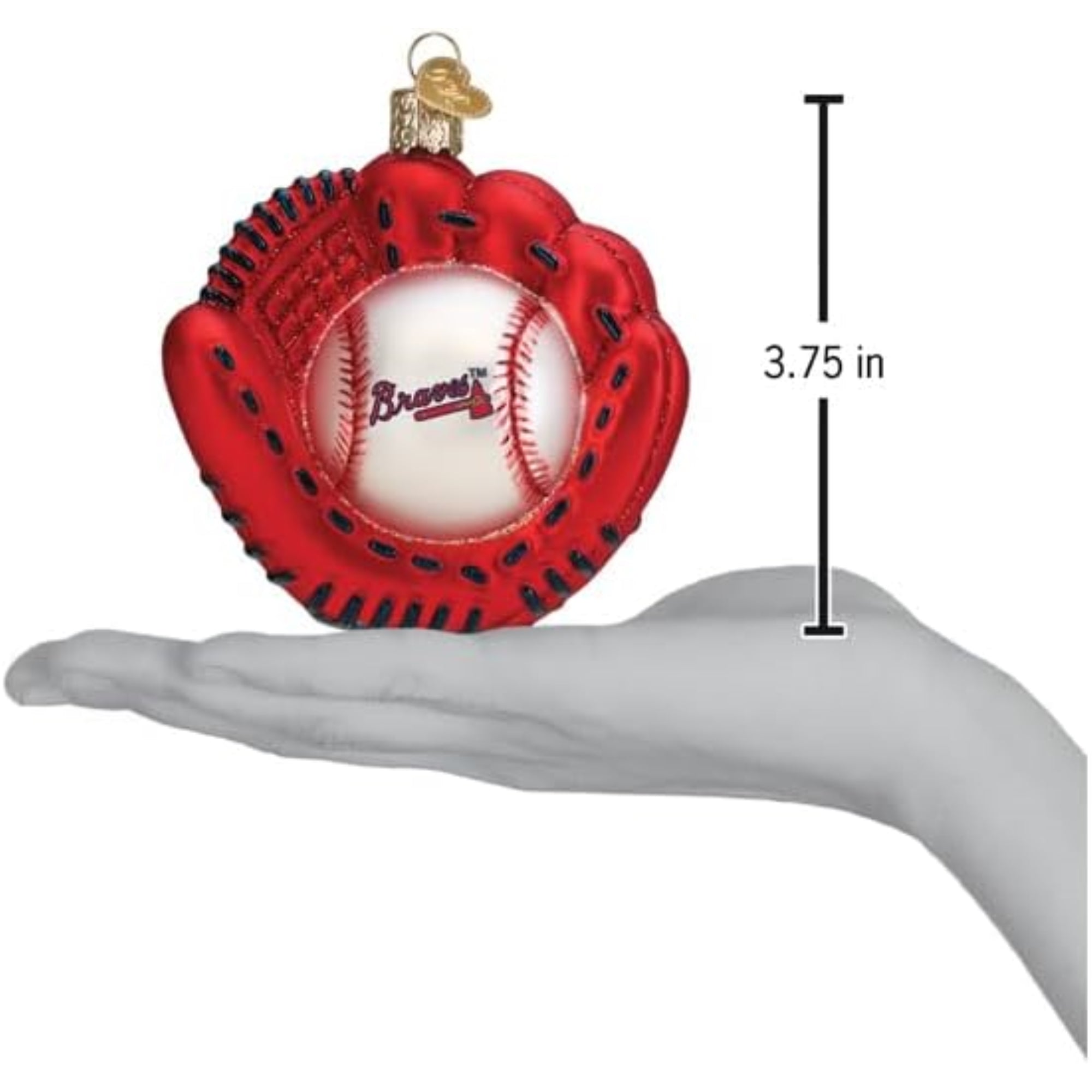 Old World Christmas Blown Glass Ornament for Christmas Tree, Atlanta Braves Baseball Mitt (with OWC Gift Box)