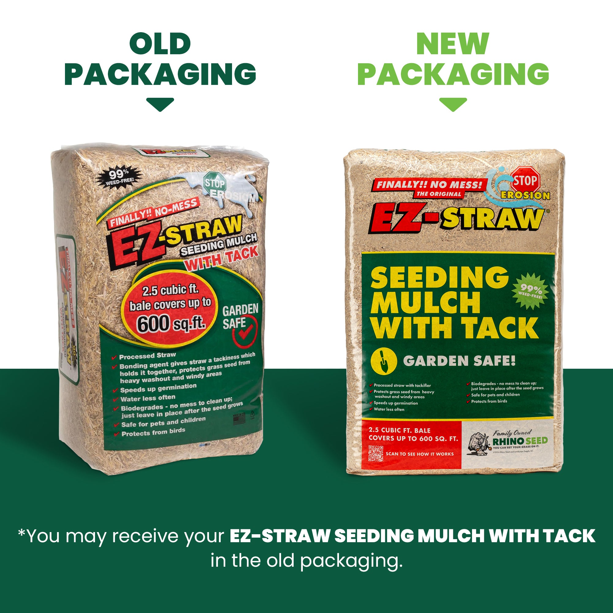 EZ-Straw Seeding Mulch with Tackifier - Biodegradable Processed Straw a 2.5 CU FT Bale