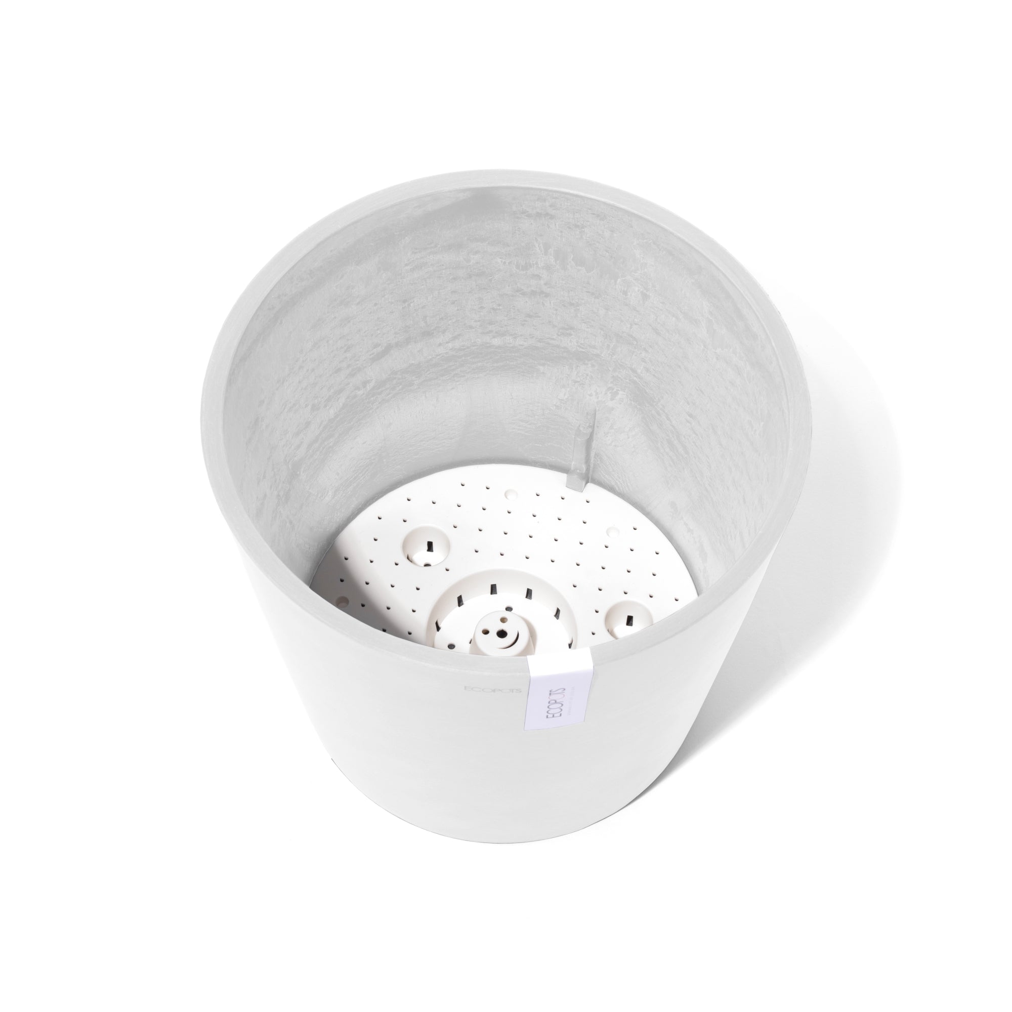 Ecopots Amsterdam Durable Modern Round In/Outdoor Recycled-Based Composite Flower Pot Planter