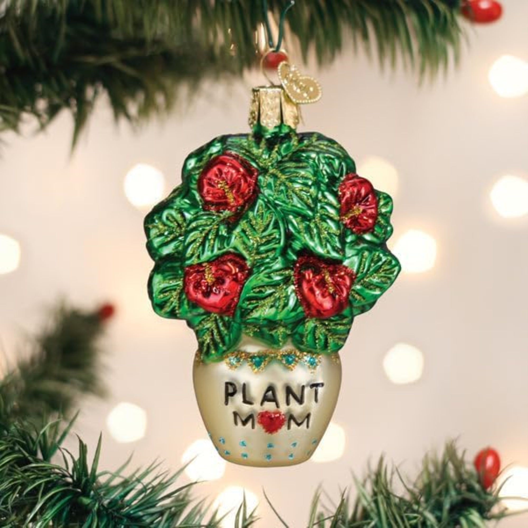 Old World Christmas Blown Glass Ornament for Christmas Tree, Plant Mom (with OWC Gift Box)