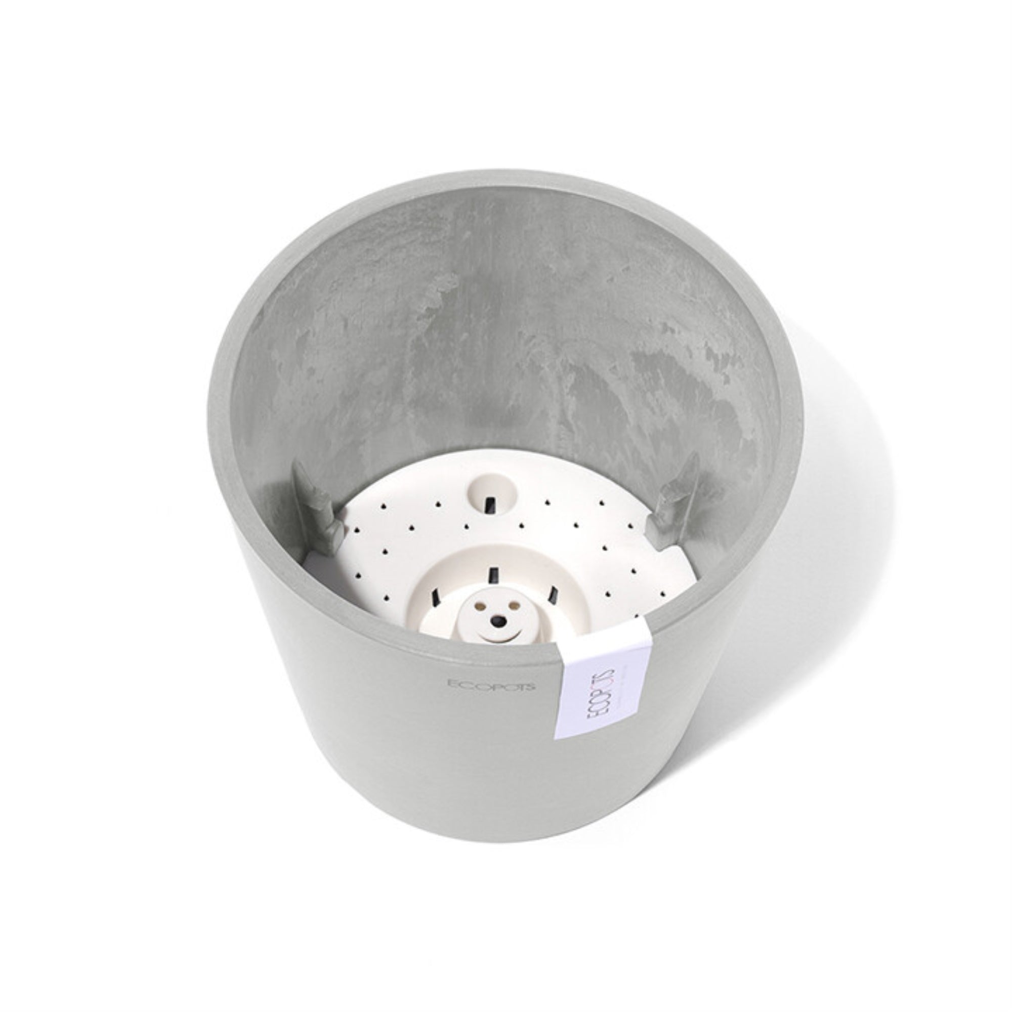 Ecopots Amsterdam Durable Modern Round In/Outdoor Recycled-Based Composite Flower Pot Planter
