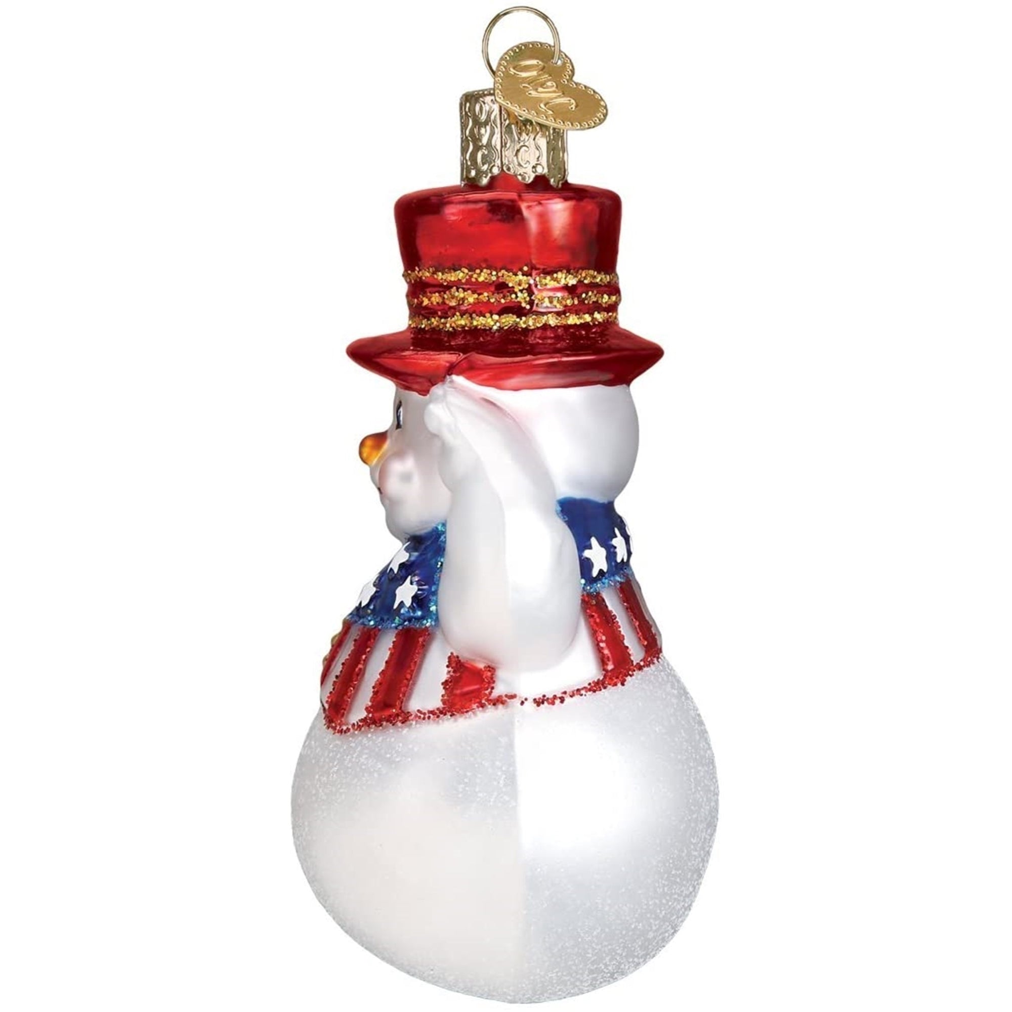 Old World Christmas Blown Glass Ornament for Christmas Tree, Patriotic Snowman