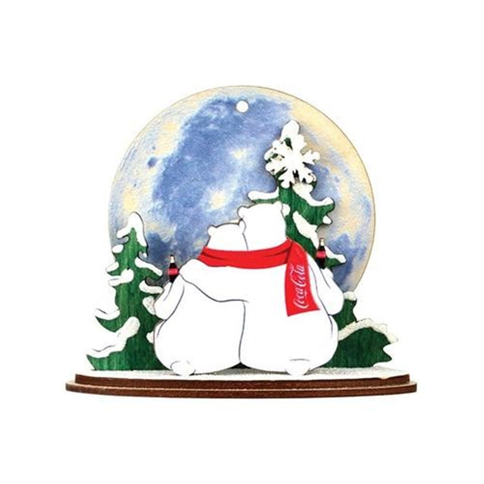 Old World Christmas Ginger Cottages Wooden Ornament for Christmas Tree, Polar Bear Moon Watch