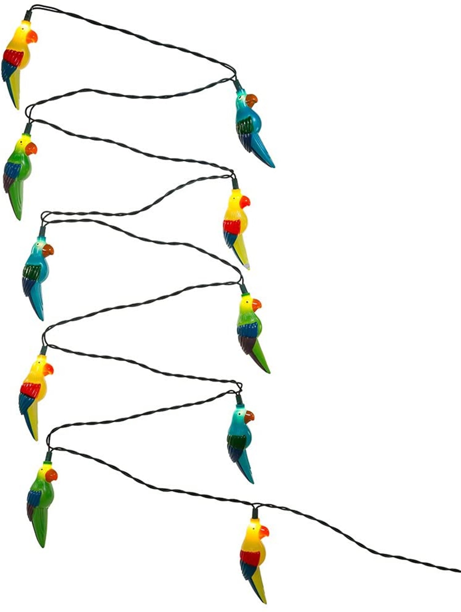 Kurt Adler Indoor/Outdoor Novelty Light Set, 10 UL Listed Incandescent Lights, Parrot, Lighted Length 11.5ft