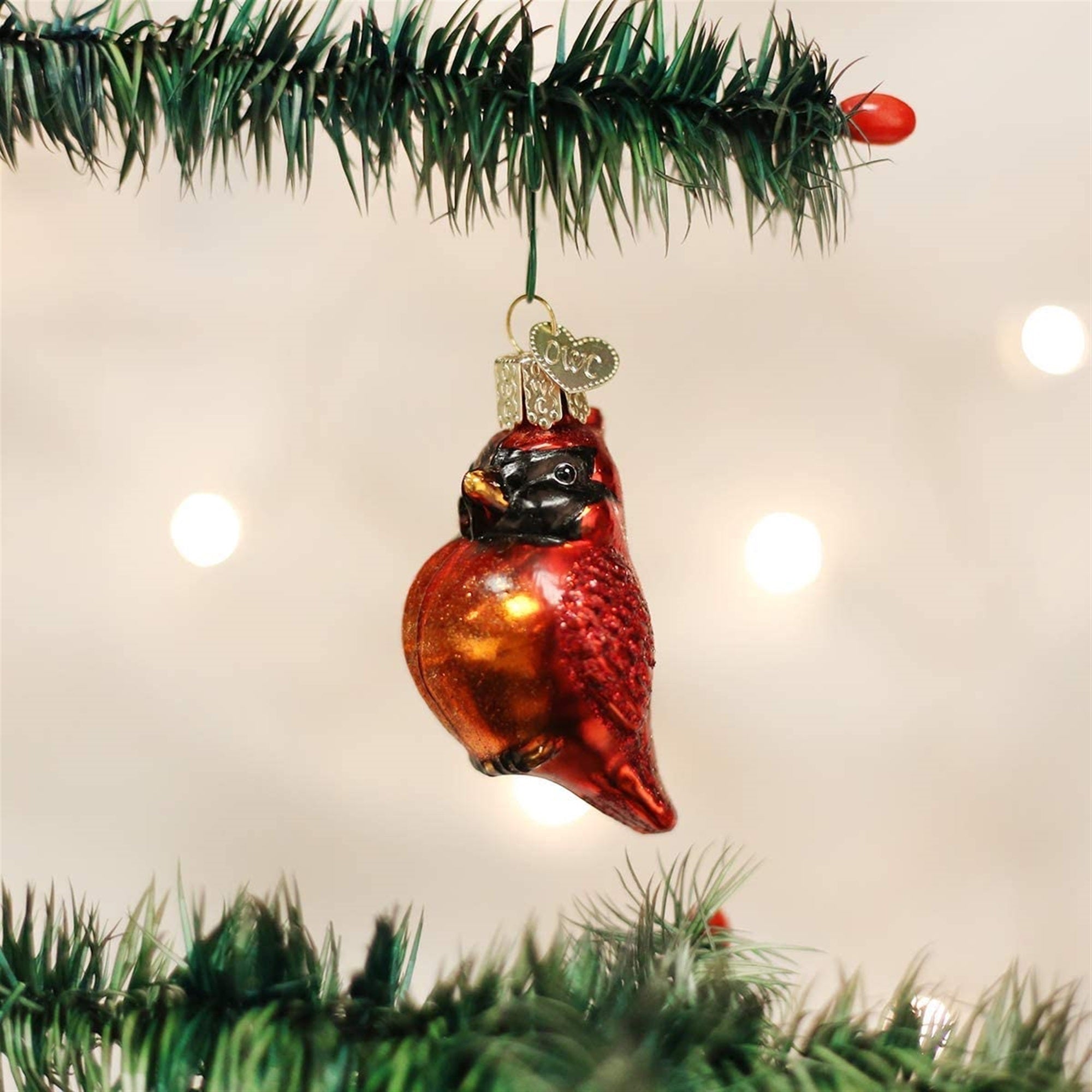 Old World Christmas Blown Glass Ornament for Christmas Tree, Mini Cardinal